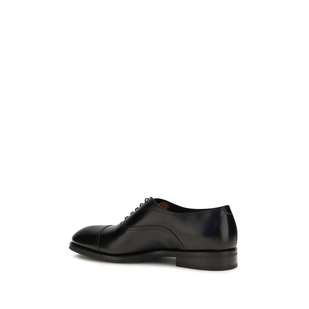 Santoni Schwarze Kalbsleder Bos Taurus Oxfords und Derbys