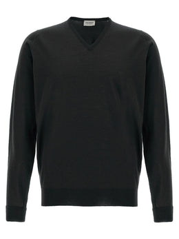 JOHN SMEDLEY Schwarzer Cardigan aus Merinowolle