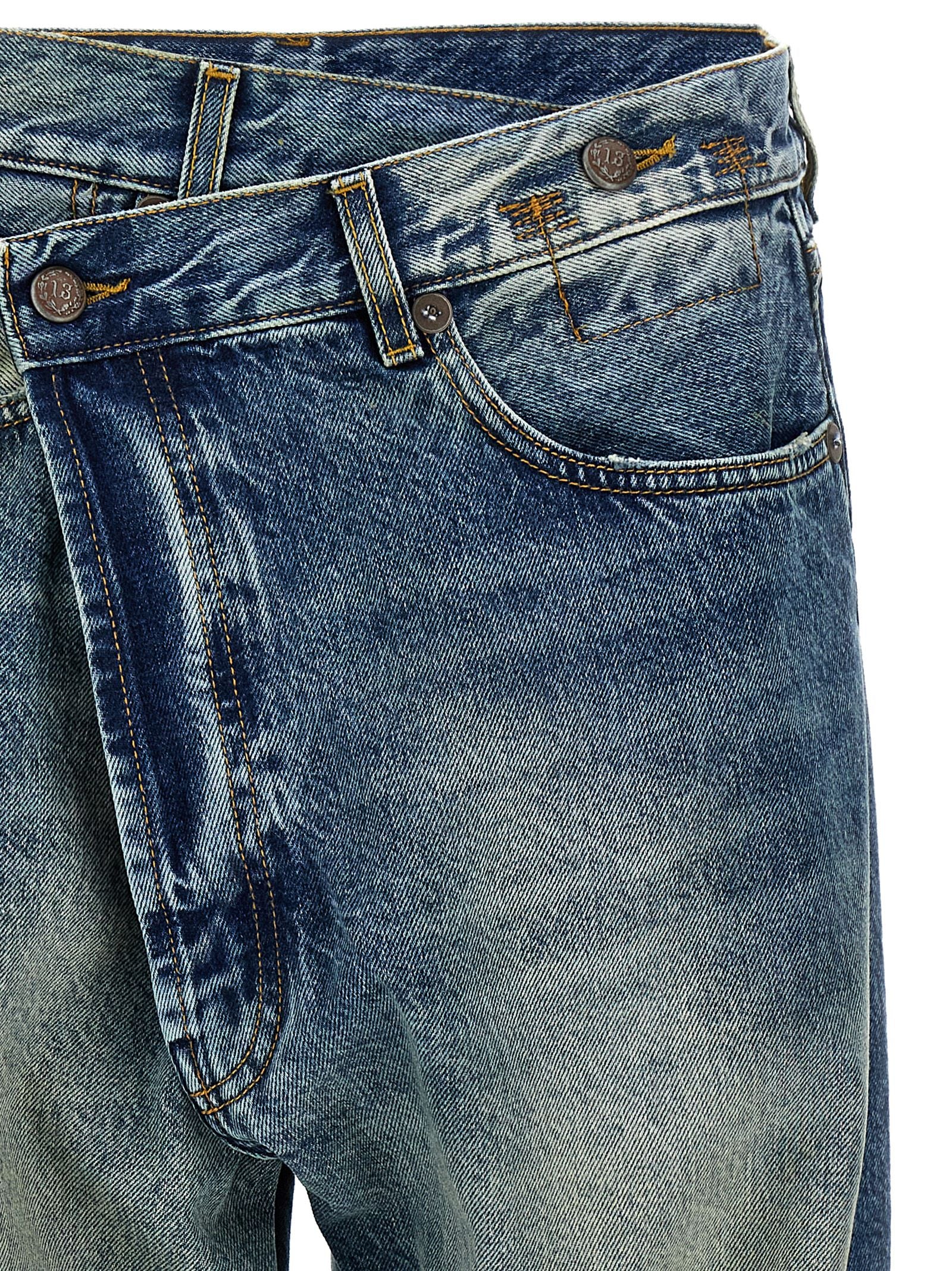 R13 Blaue Jeans aus Baumwolle im geraden Schnitt