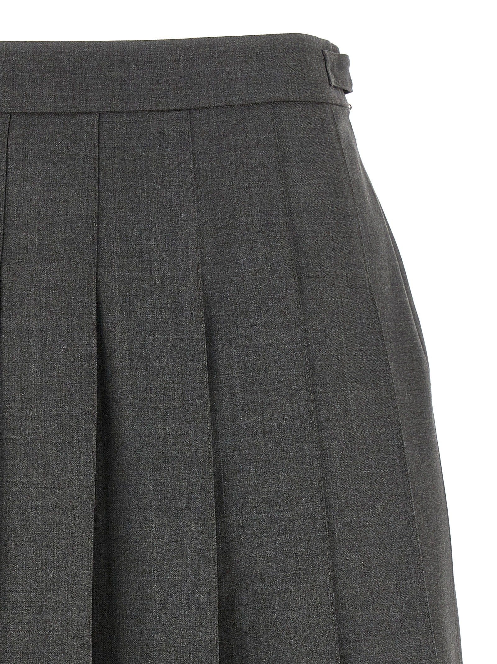 Thom Browne Grauer Woll-Maxirock