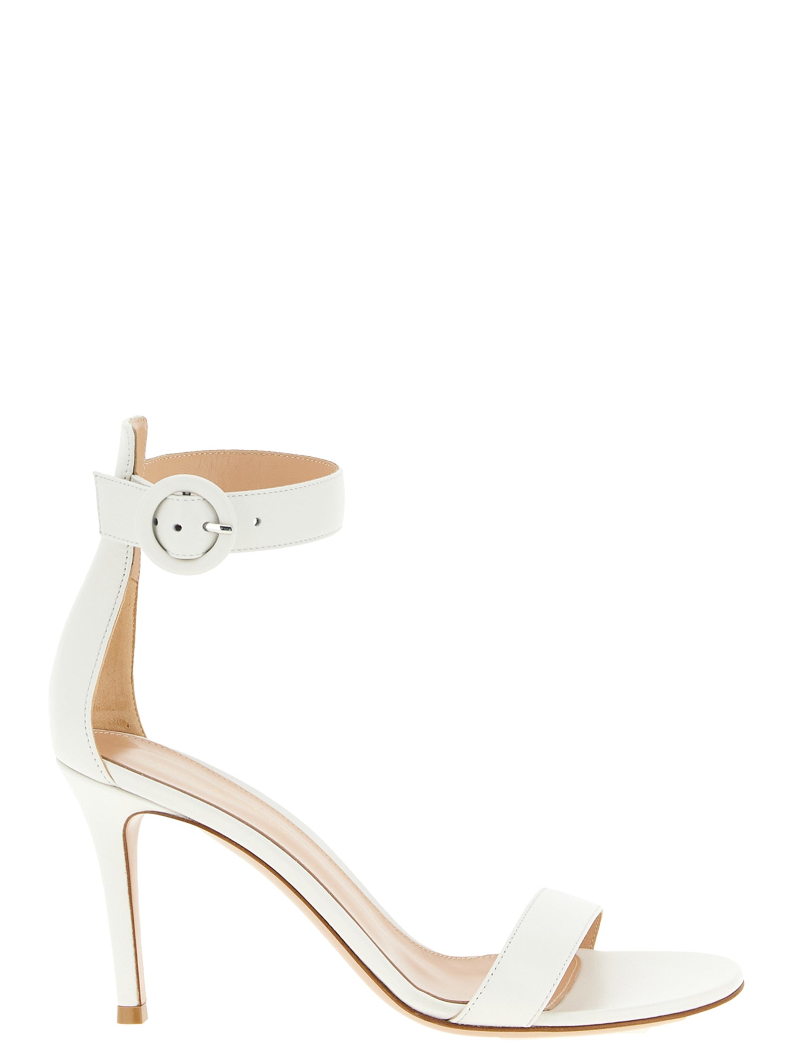Gianvito Rossi Weiße Napa Leder / Kalbsleder Stiletto-Sandalen
