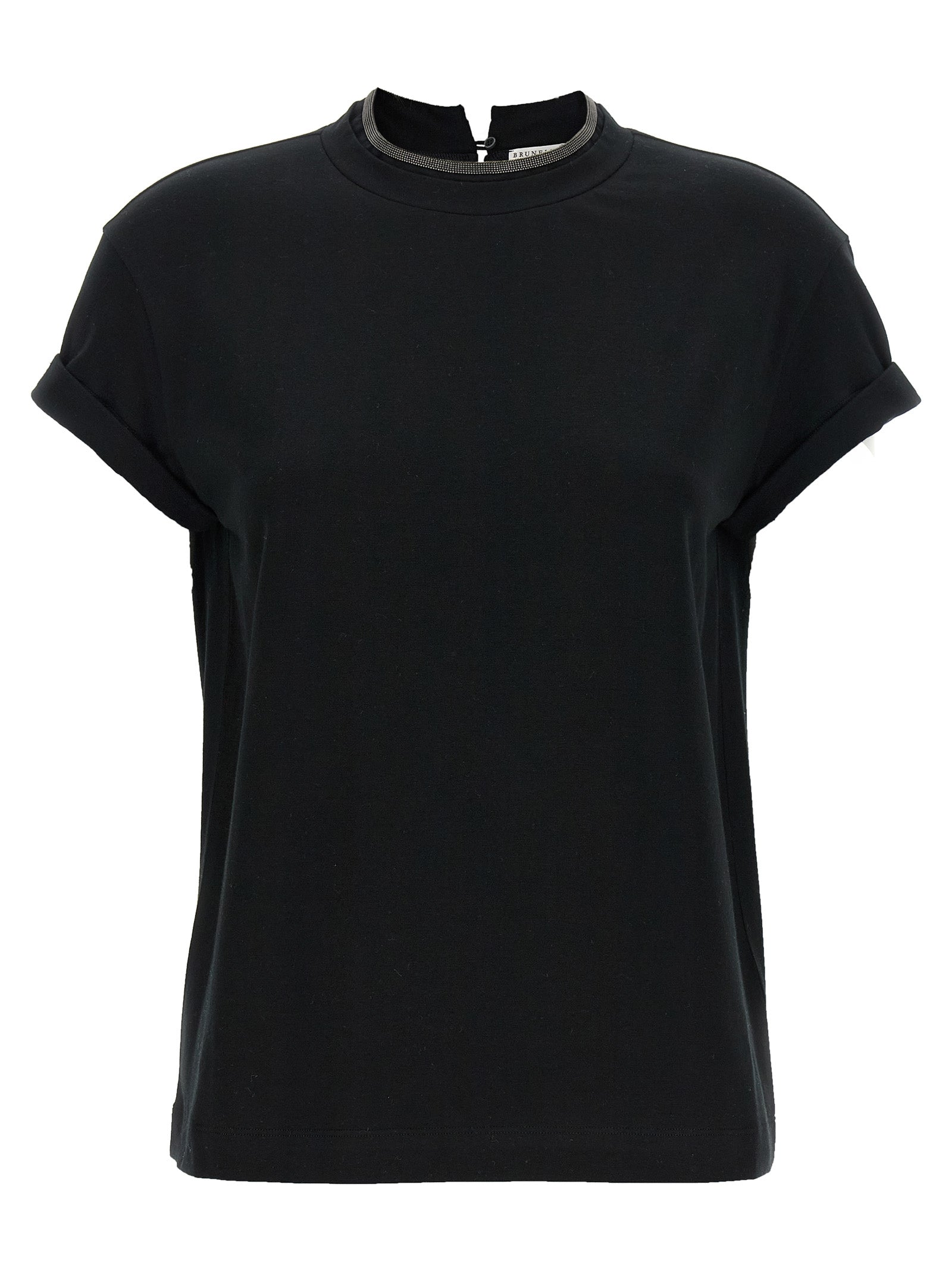 Brunello Cucinelli Schwarzes Baumwoll-T-Shirt