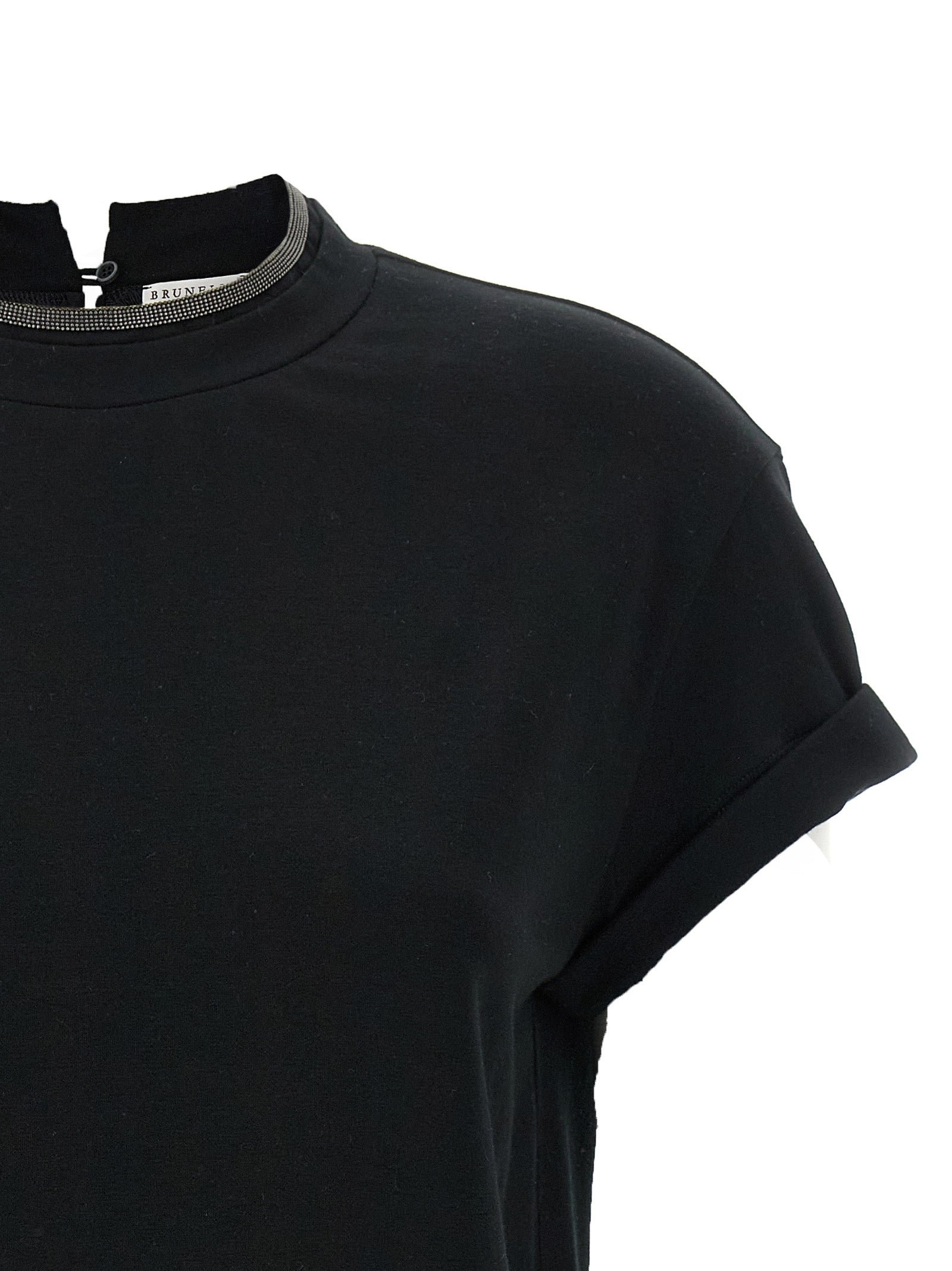 Brunello Cucinelli Schwarzes Baumwoll-T-Shirt