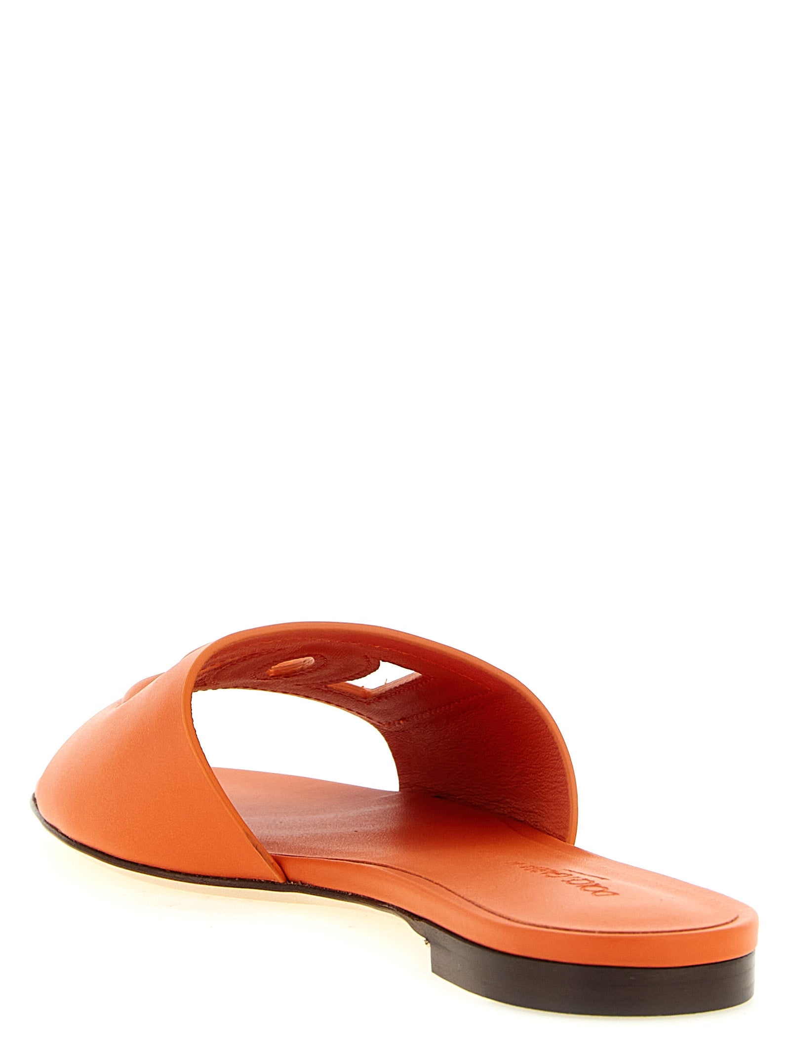 Dolce & Gabbana Orange Kalbsleder-Slipper