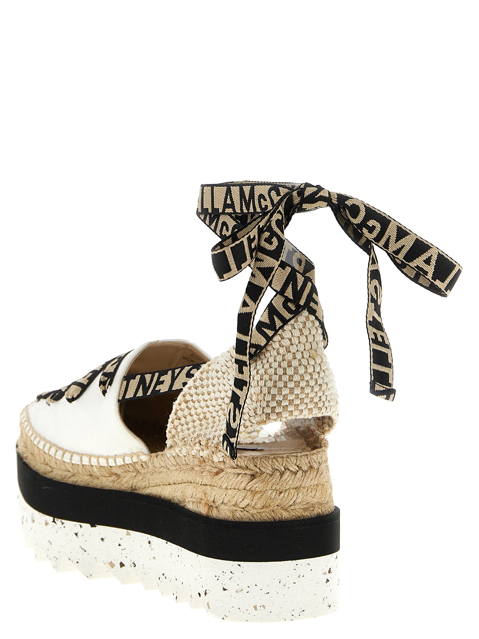 Stella McCartney Beige Baumwoll-Keilsandalen