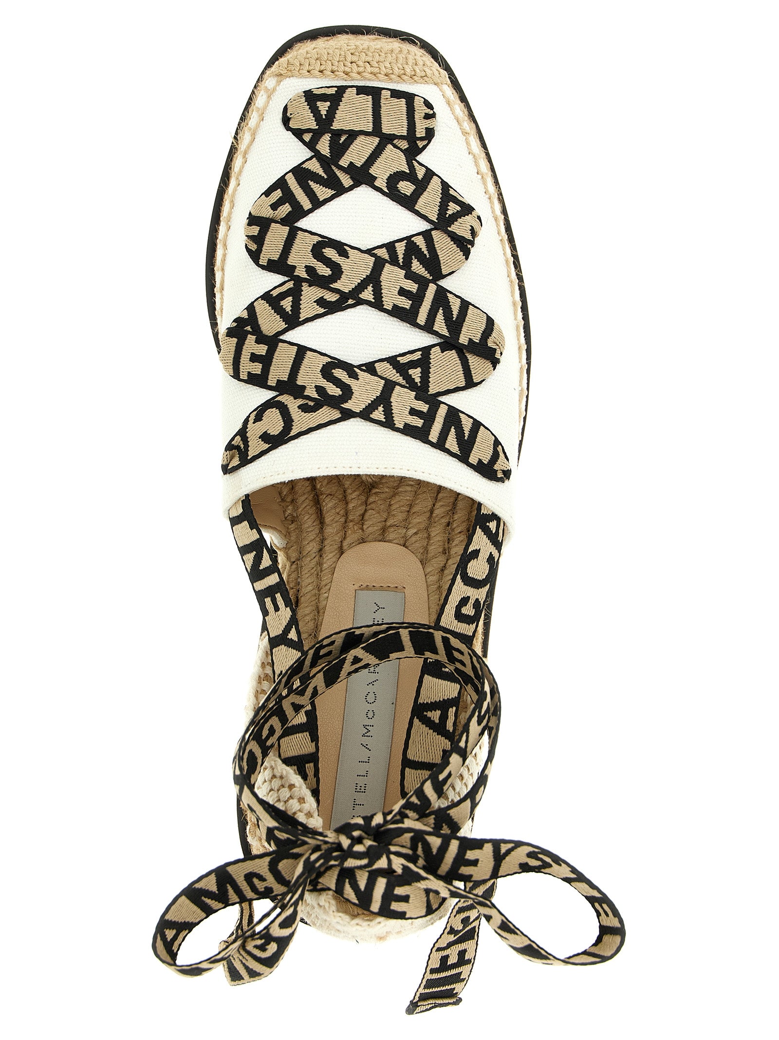 Stella McCartney Beige Baumwoll-Keilsandalen