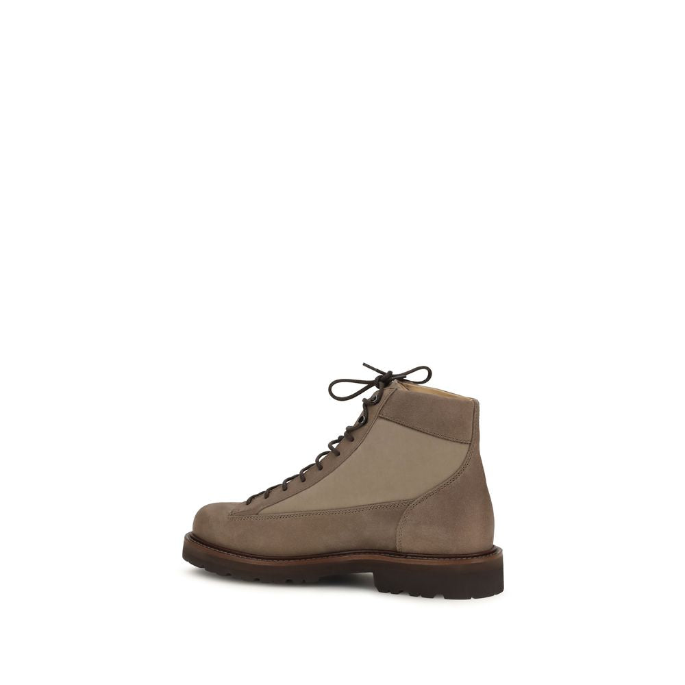 Brunello Cucinelli Braune Kalbsleder Bos Taurus Schnürstiefel