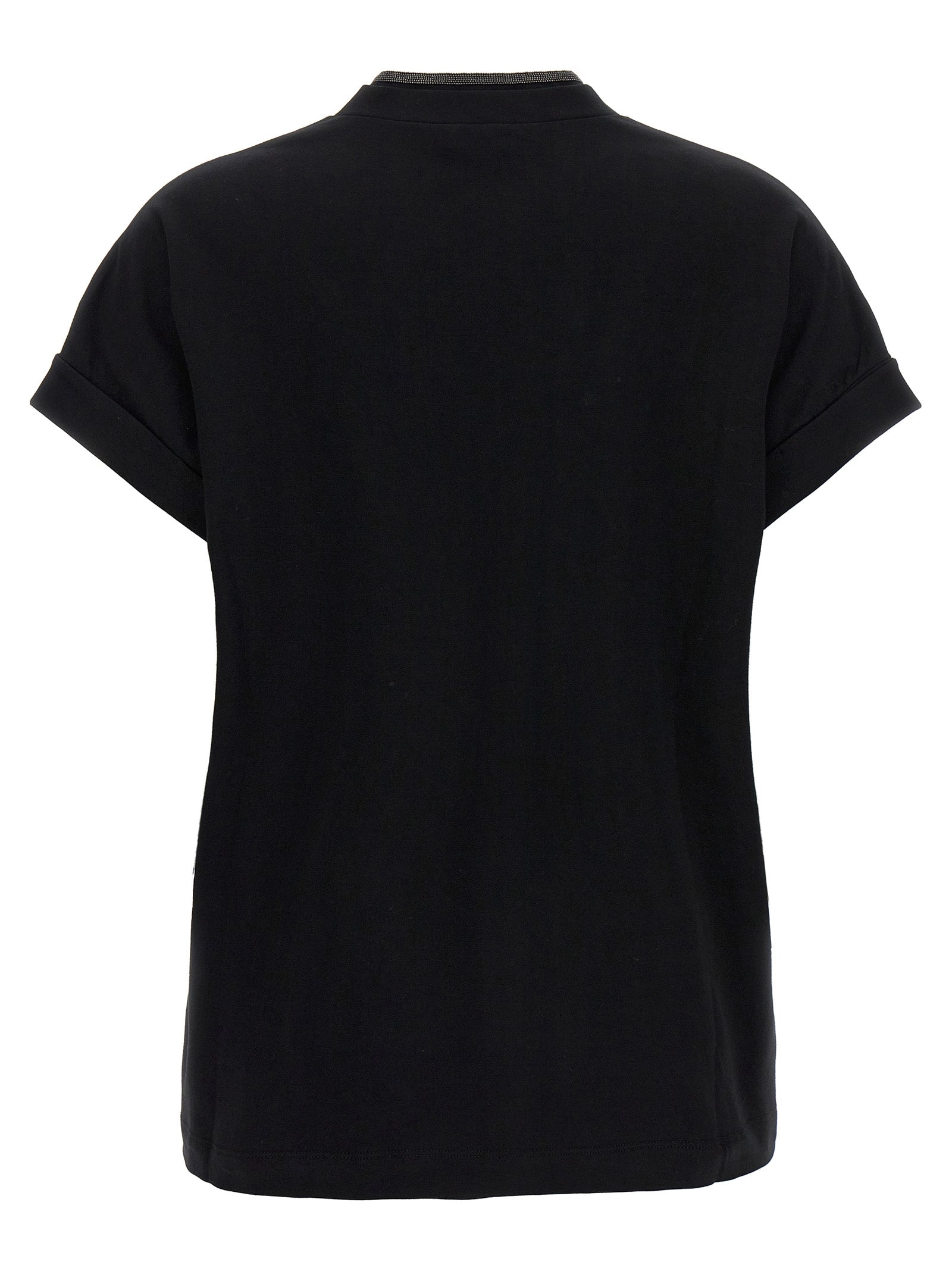 Brunello Cucinelli Schwarzes Baumwoll-T-Shirt