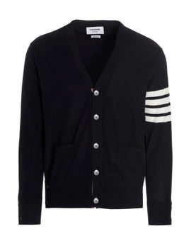 Thom Browne Blauer Cardigan aus Merinowolle