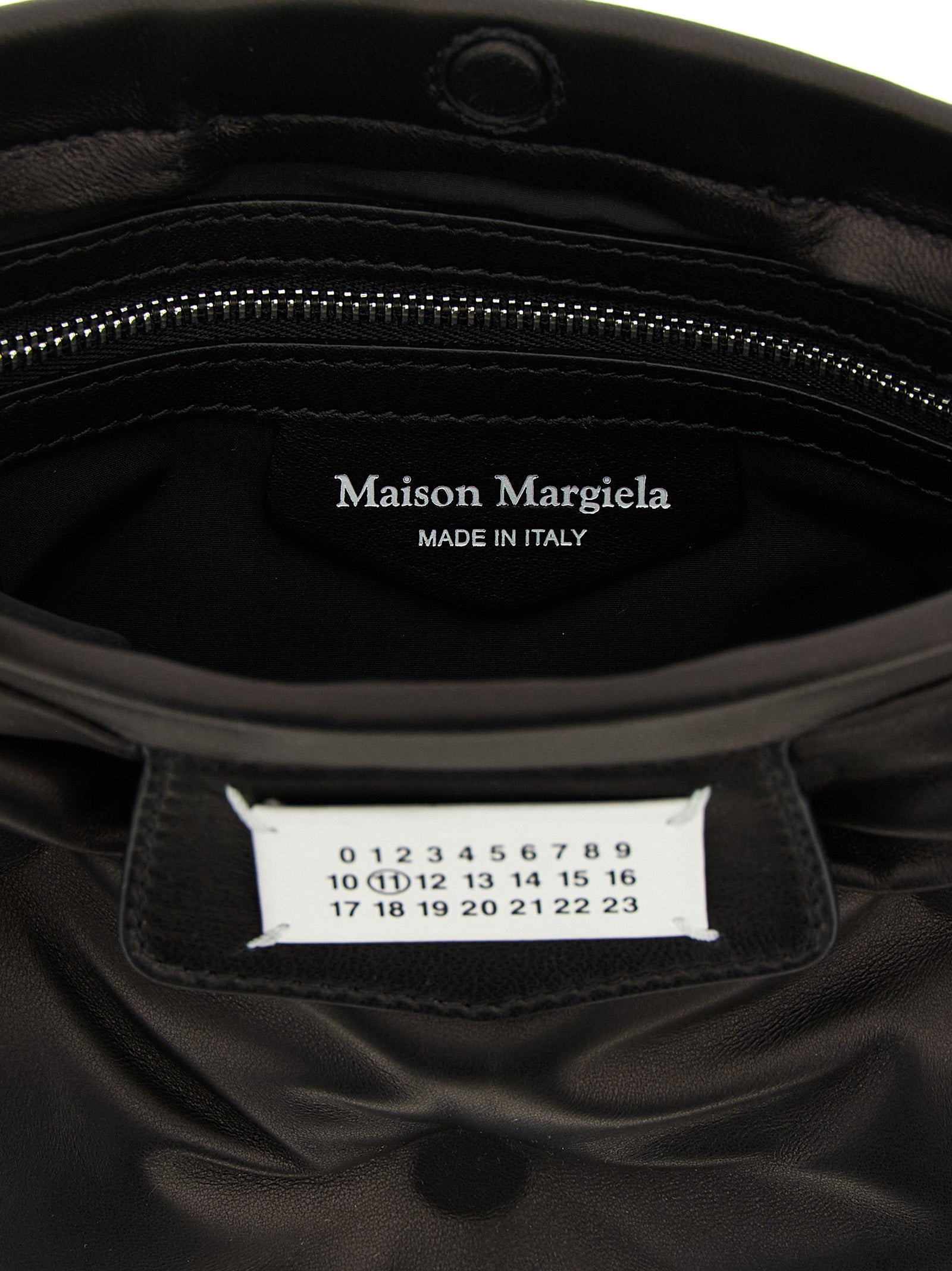 Maison Margiela Schwarze Lammleder Umhängetasche
