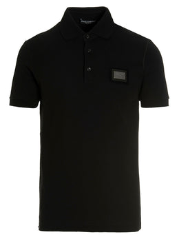 Dolce & Gabbana Schwarzes Baumwoll-Poloshirt