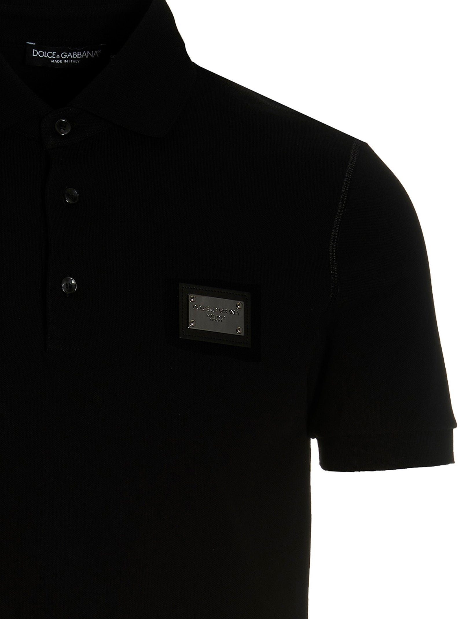 Dolce & Gabbana Schwarzes Baumwoll-Poloshirt