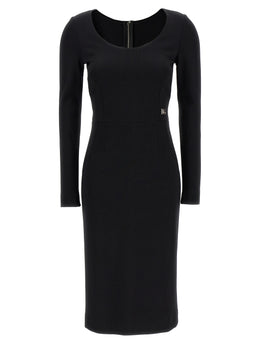 Dolce & Gabbana Schwarzes Midikleid aus Viskose