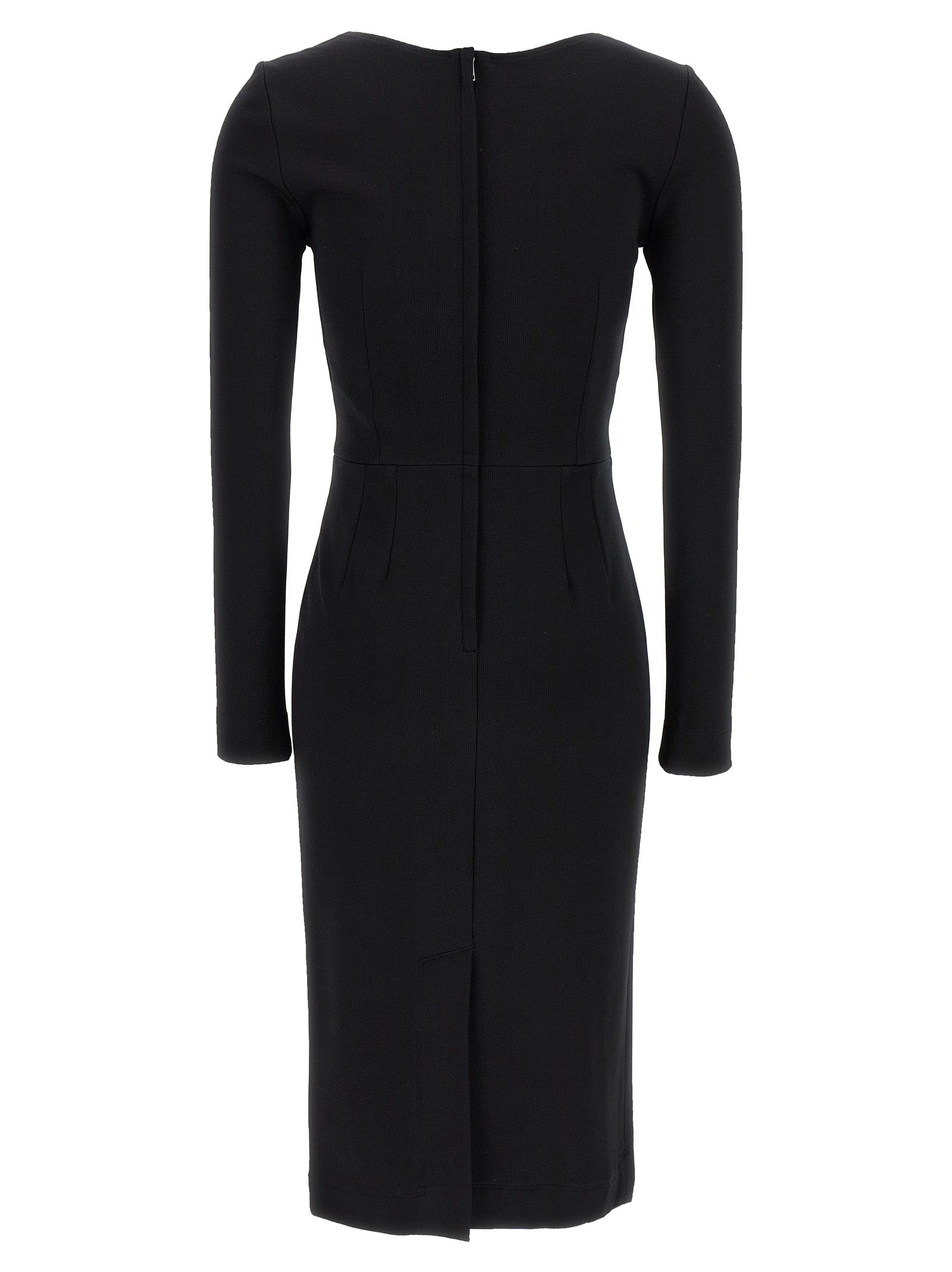 Dolce & Gabbana Schwarzes Midikleid aus Viskose