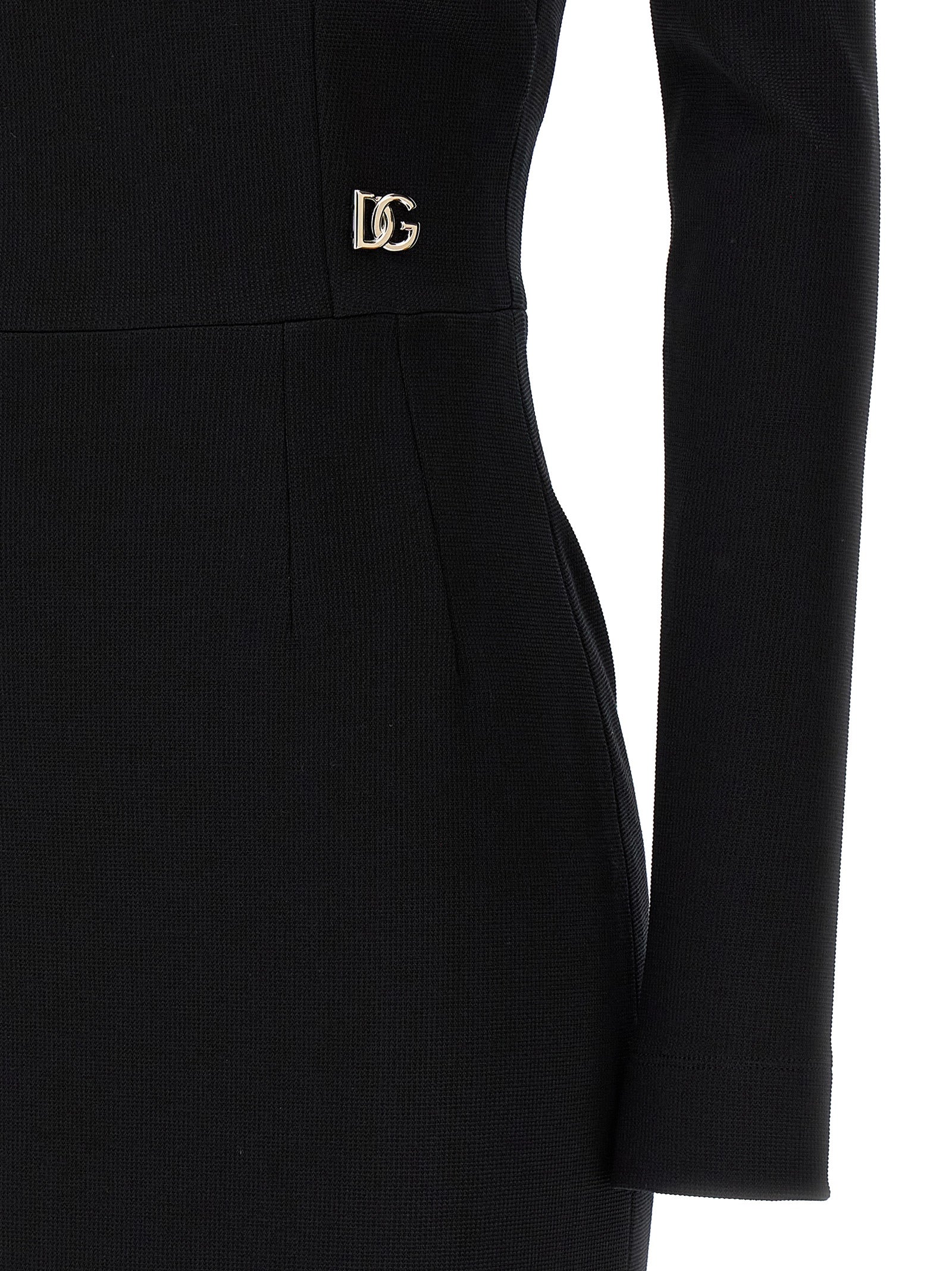 Dolce & Gabbana Schwarzes Midikleid aus Viskose