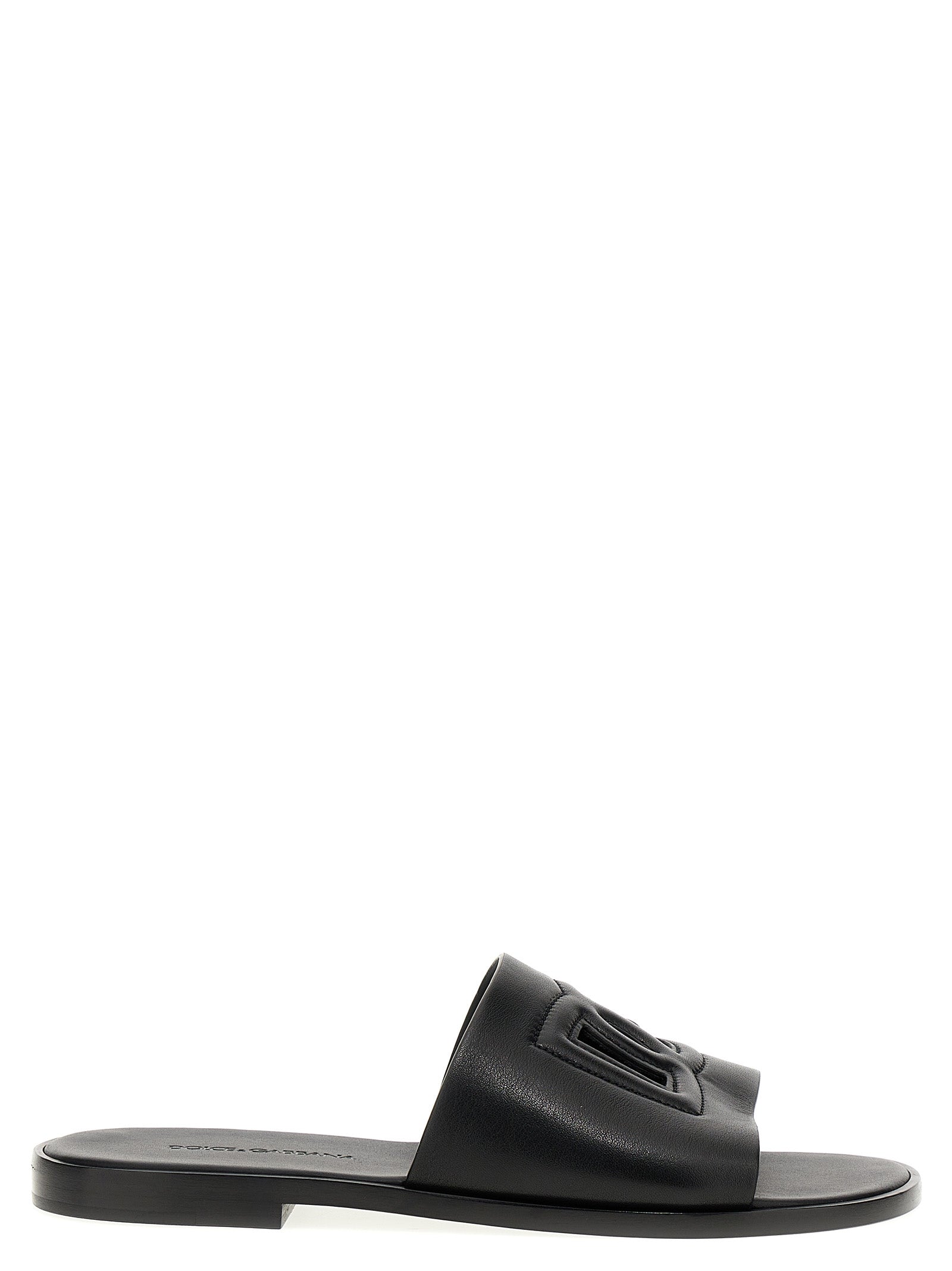 Dolce & Gabbana Schwarze Leder-Slipper