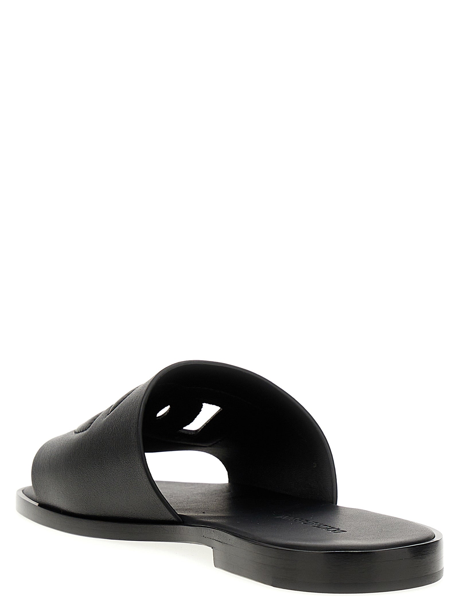 Dolce & Gabbana Schwarze Leder-Slipper
