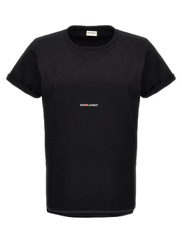 Saint Laurent Schwarzes Baumwoll-T-Shirt