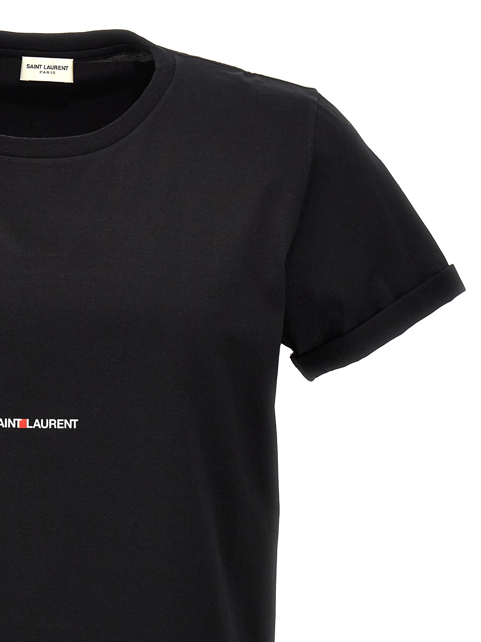 Saint Laurent Schwarzes Baumwoll-T-Shirt