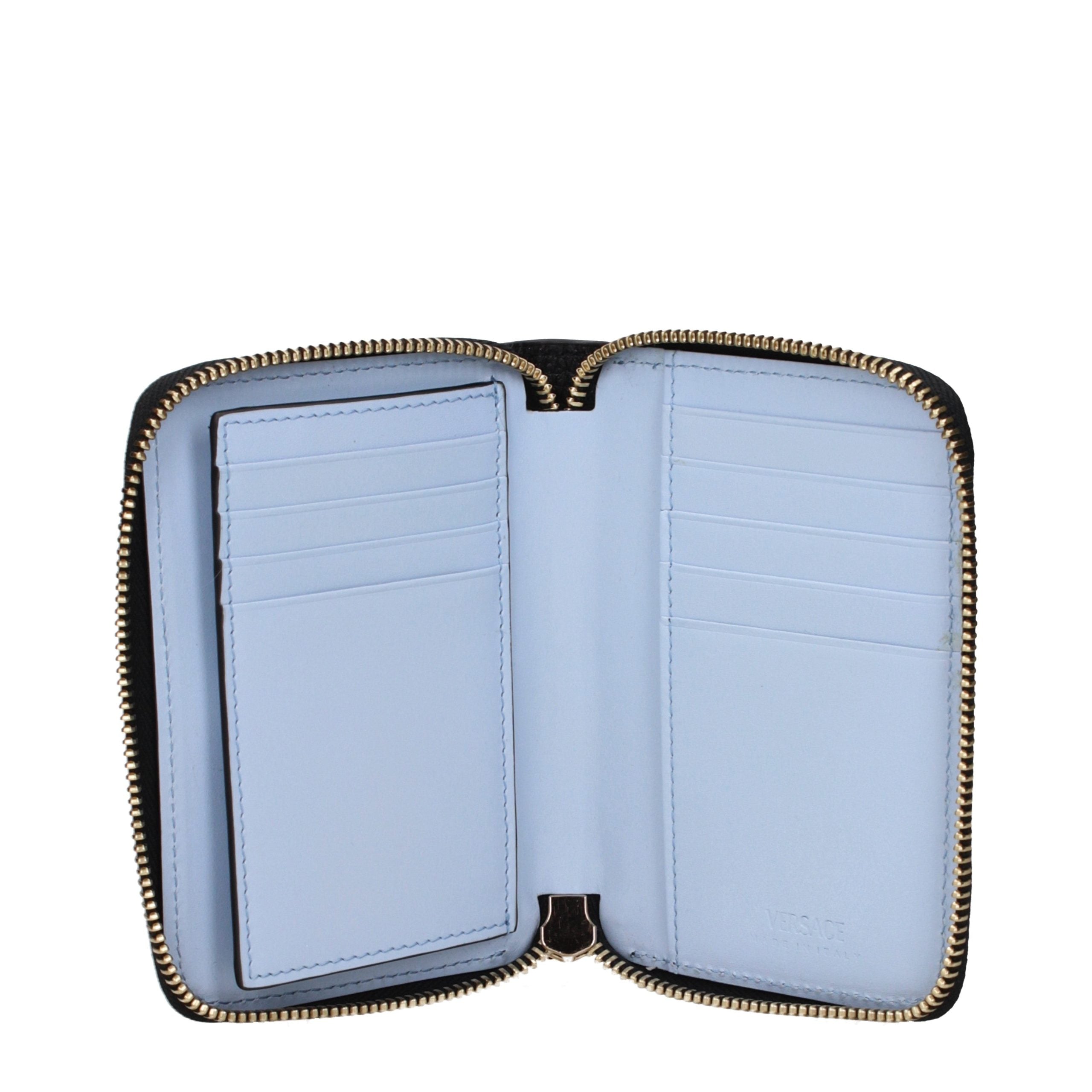 Versace Schwarzes Leder Portemonnaie