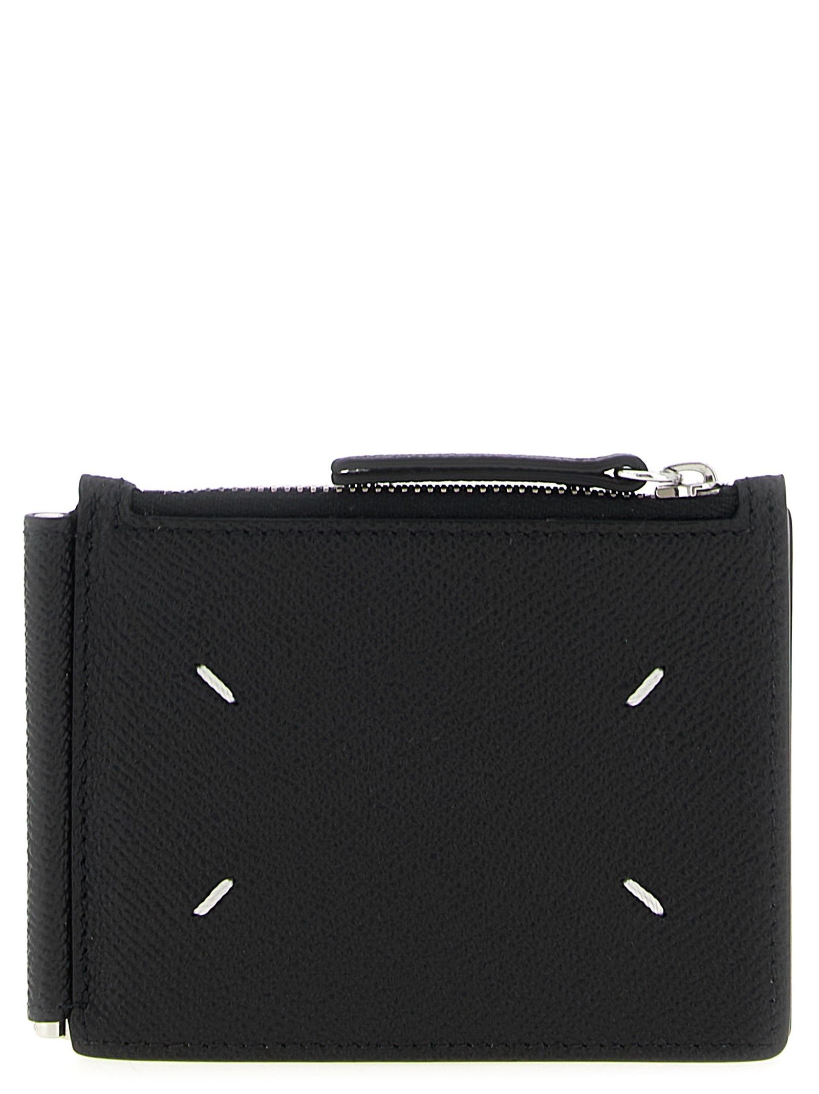 Maison Margiela Schwarze Leder Geldbörse