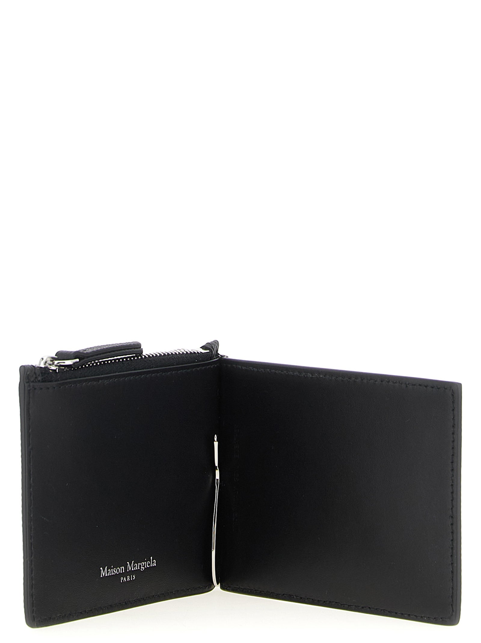 Maison Margiela Schwarze Leder Geldbörse