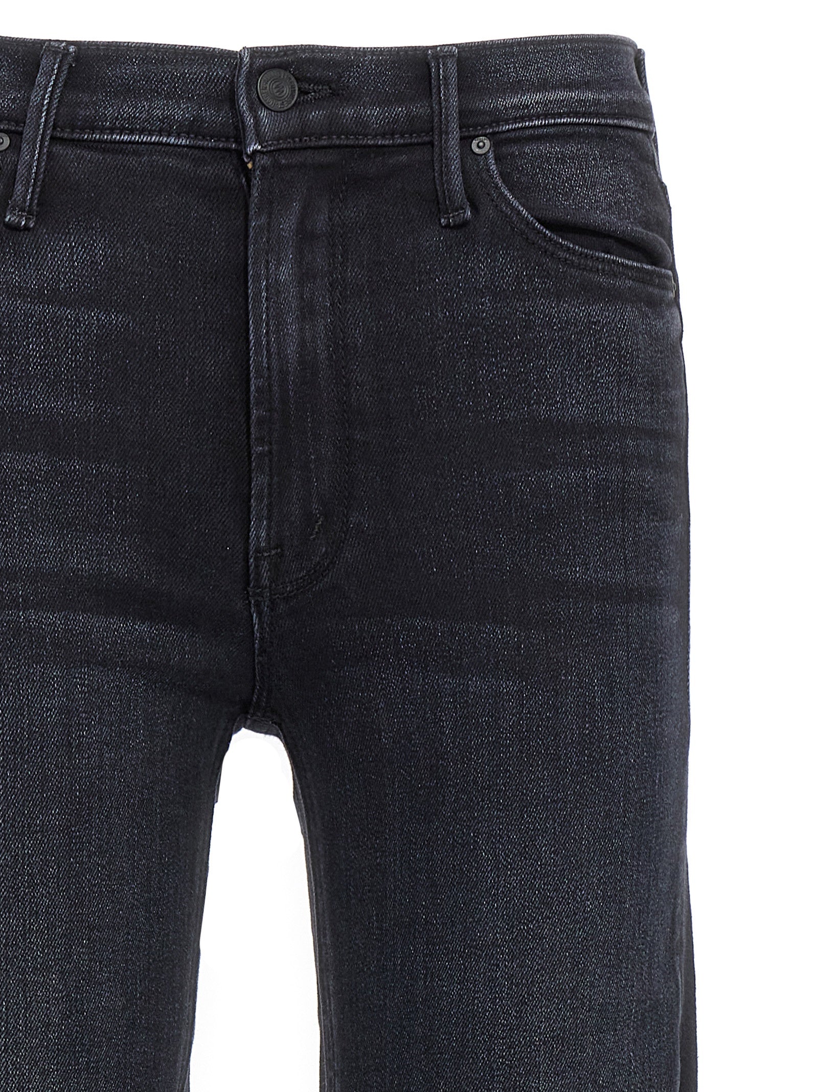 Mother Denim Schwarze Baumwoll-Jeans im Slim Fit
