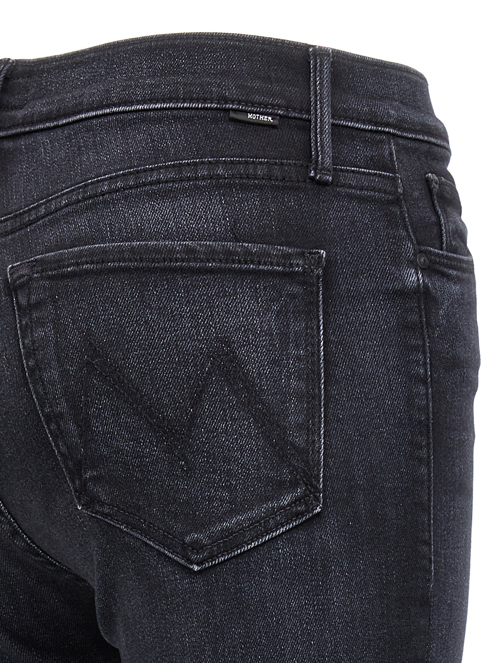 Mother Denim Schwarze Baumwoll-Jeans im Slim Fit