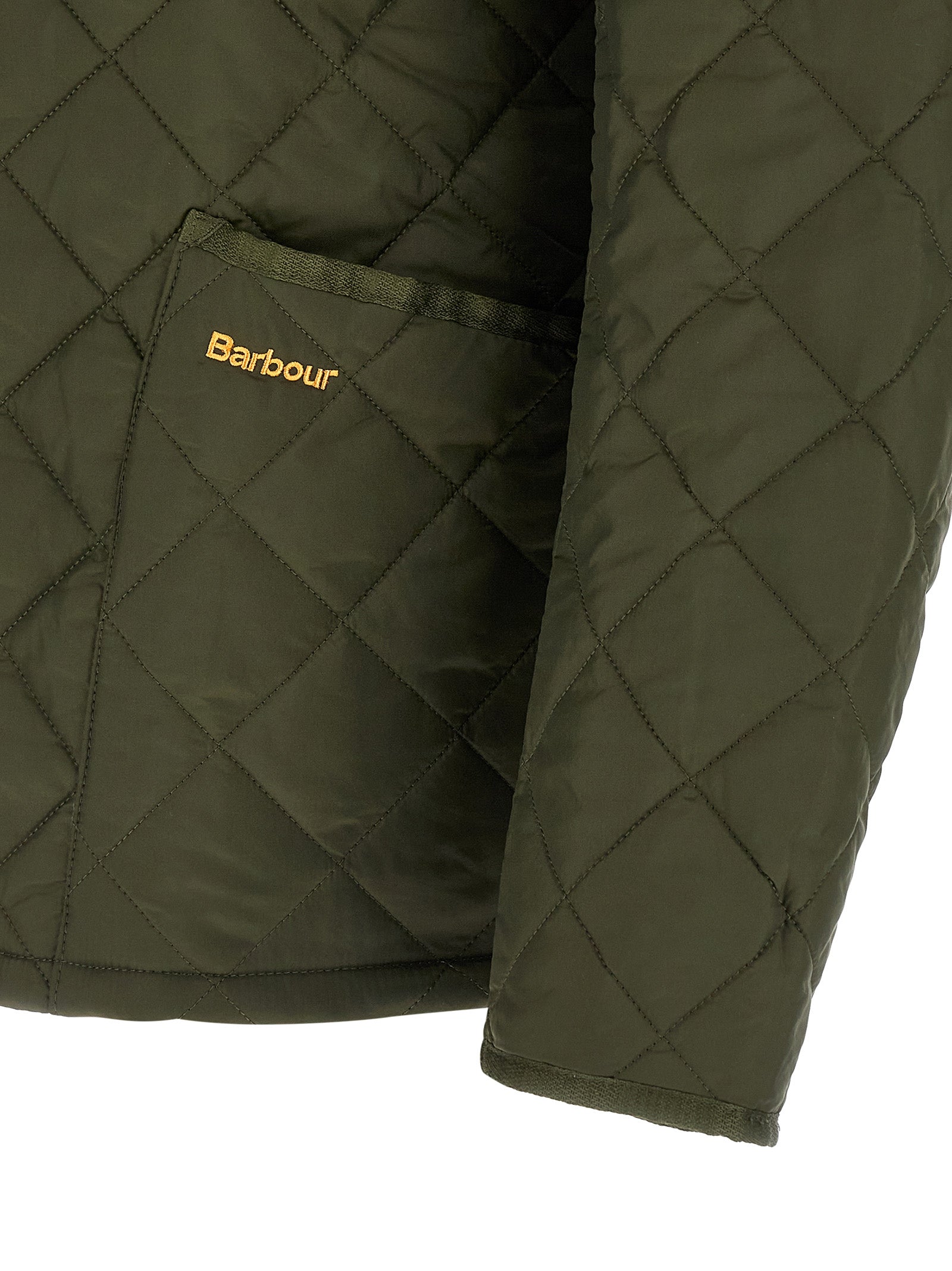 Barbour Zweifarbige Polyamid-Steppjacke in voller Länge