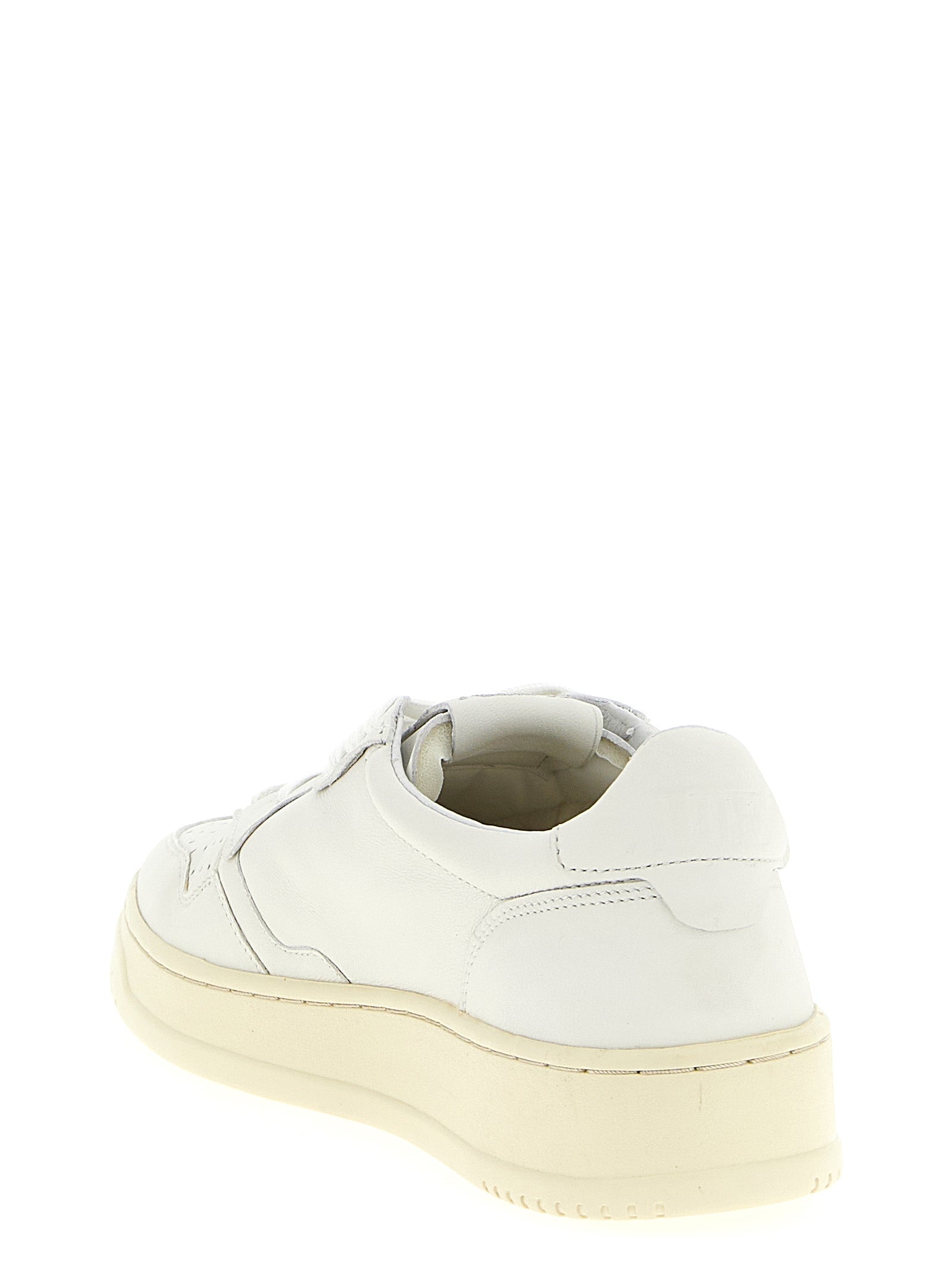 Autry Weiße Low-Top-Sneaker aus Ziegenleder