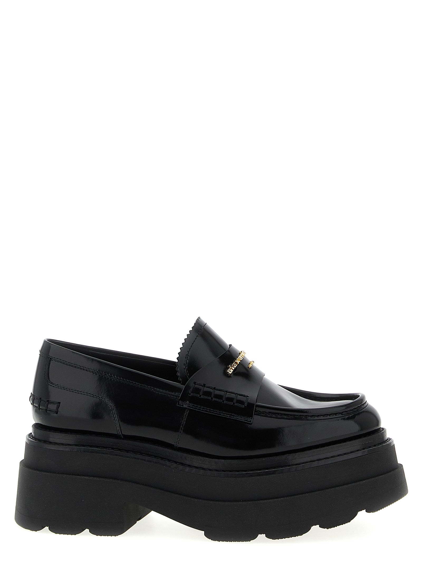 Alexander Wang Schwarze Plateau-Loafer aus Rindsleder