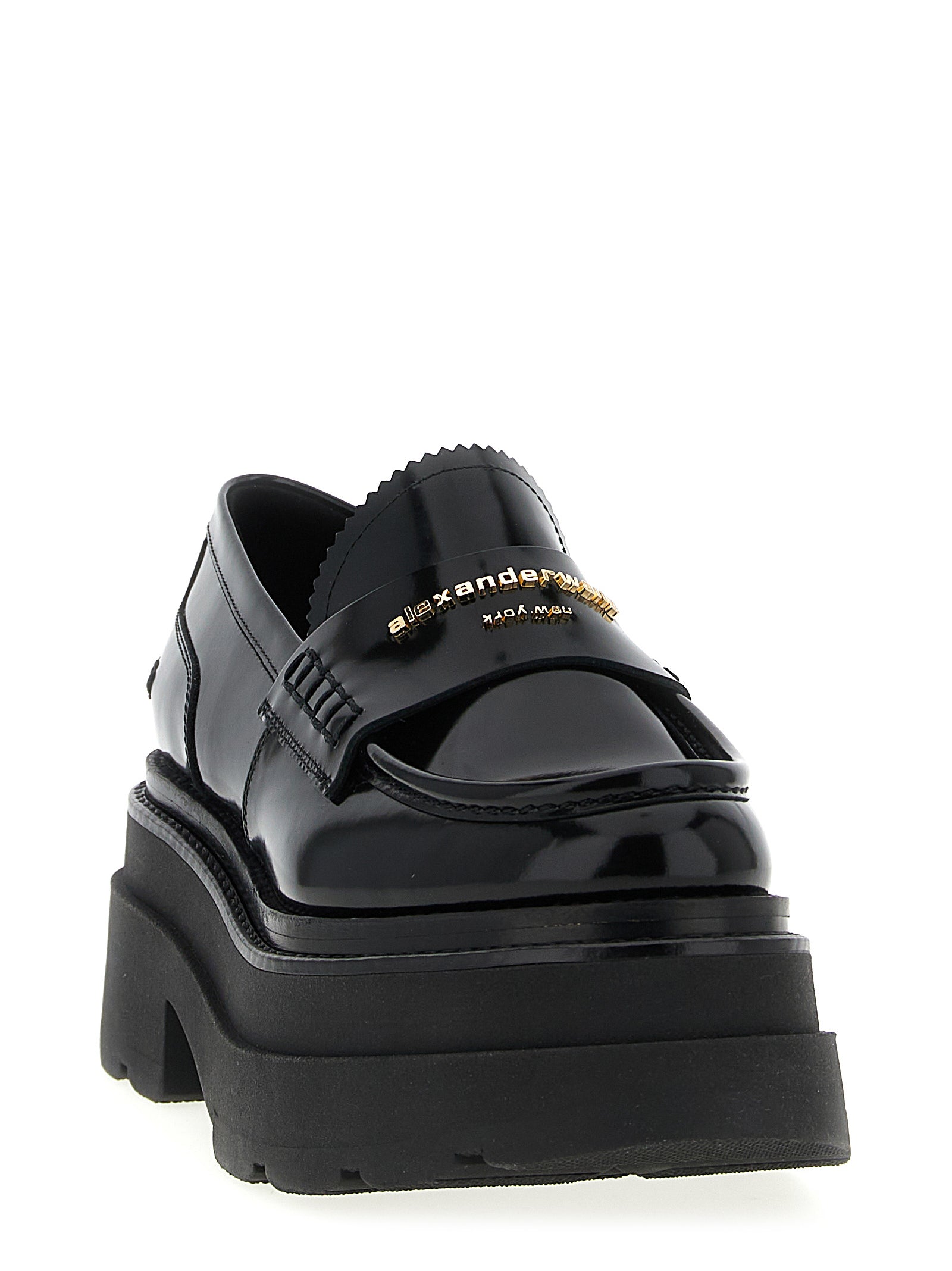Alexander Wang Schwarze Plateau-Loafer aus Rindsleder