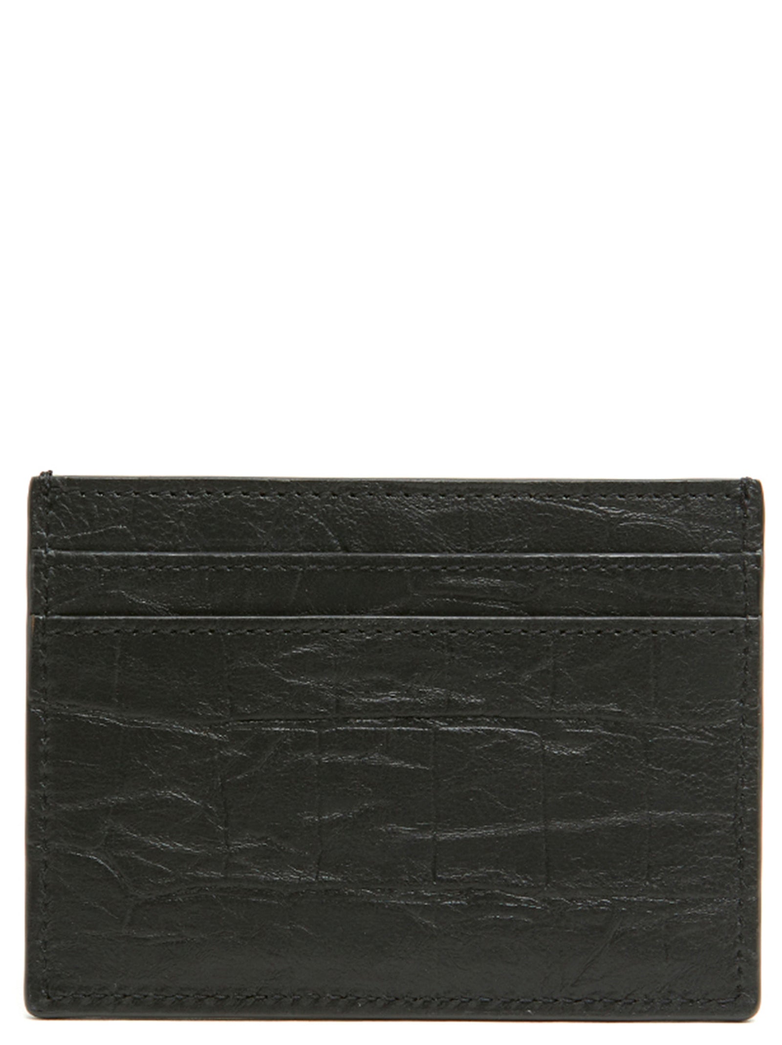 Saint Laurent Kartenetui aus schwarzem Lammleder