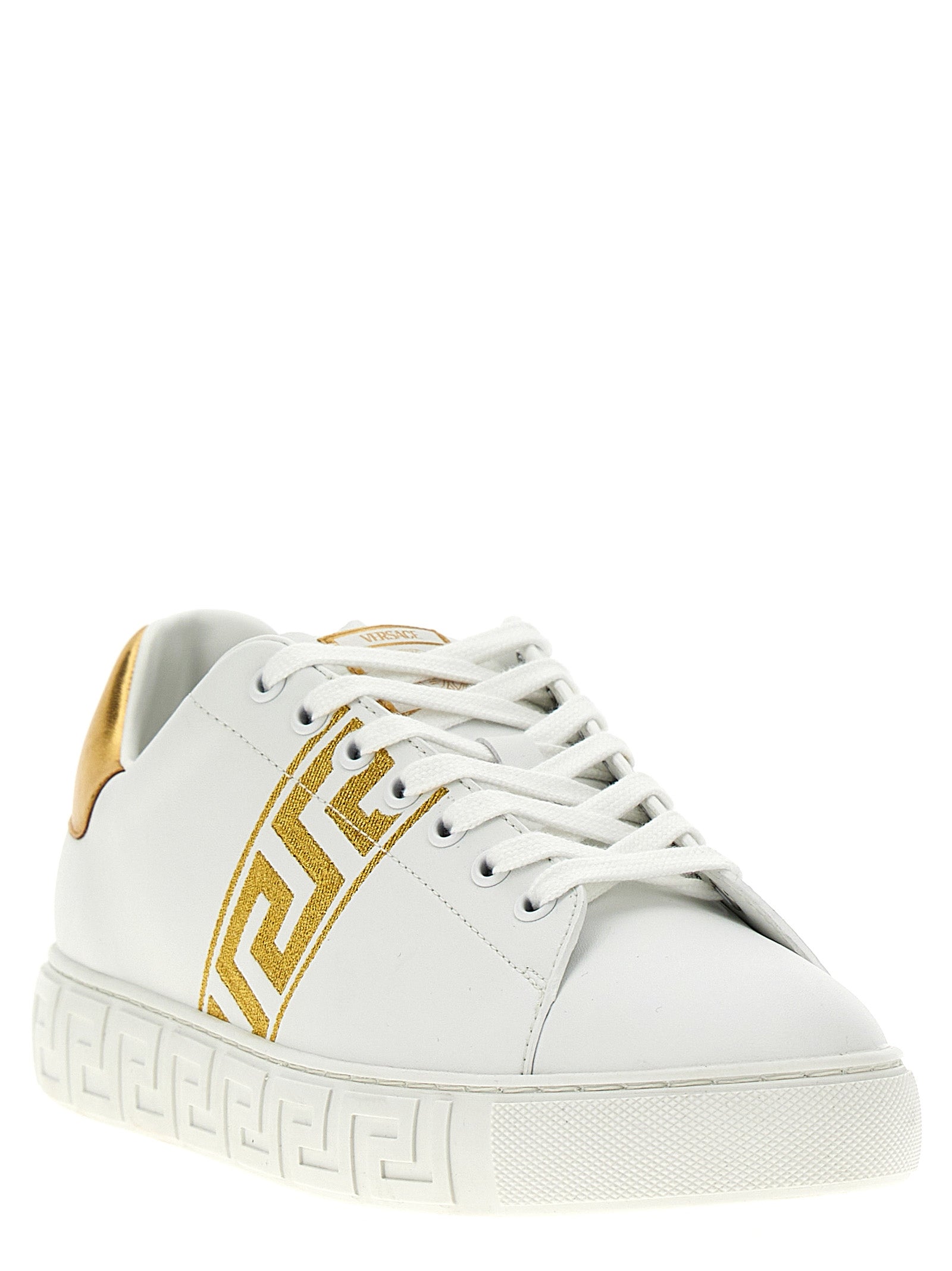Versace Goldfarbene Polyamid Low-Top-Sneaker