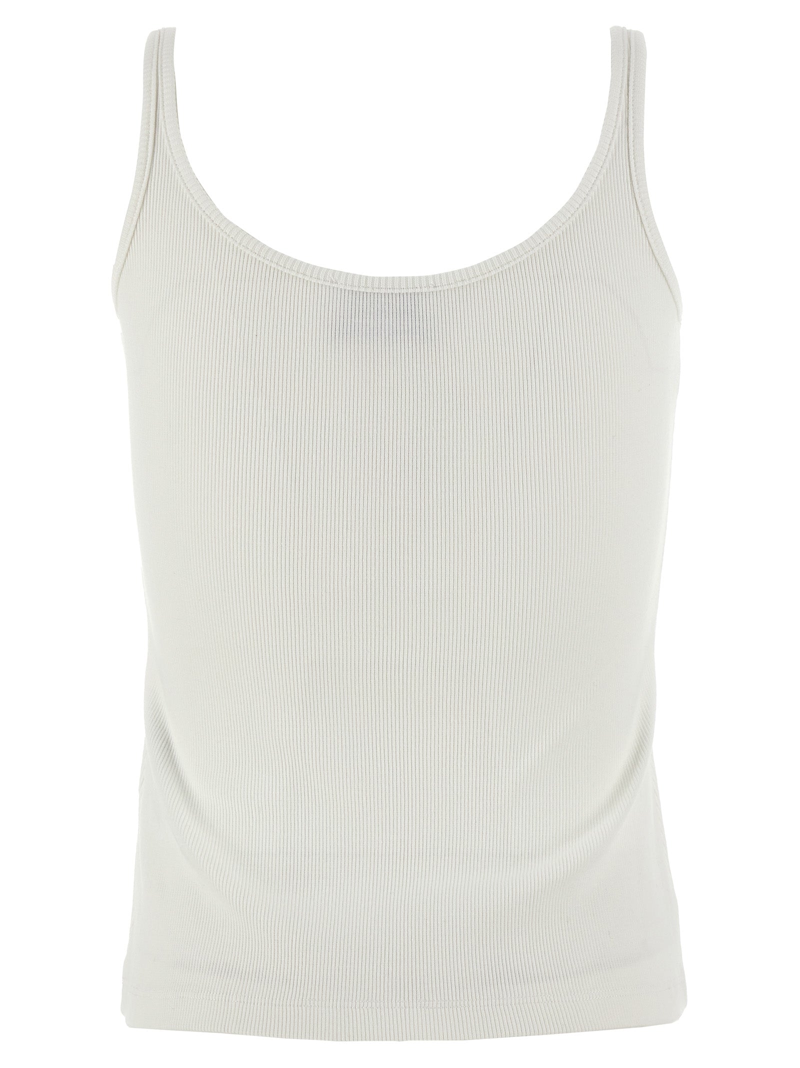 Off-White Weißes ärmelloses Baumwoll-T-Shirt