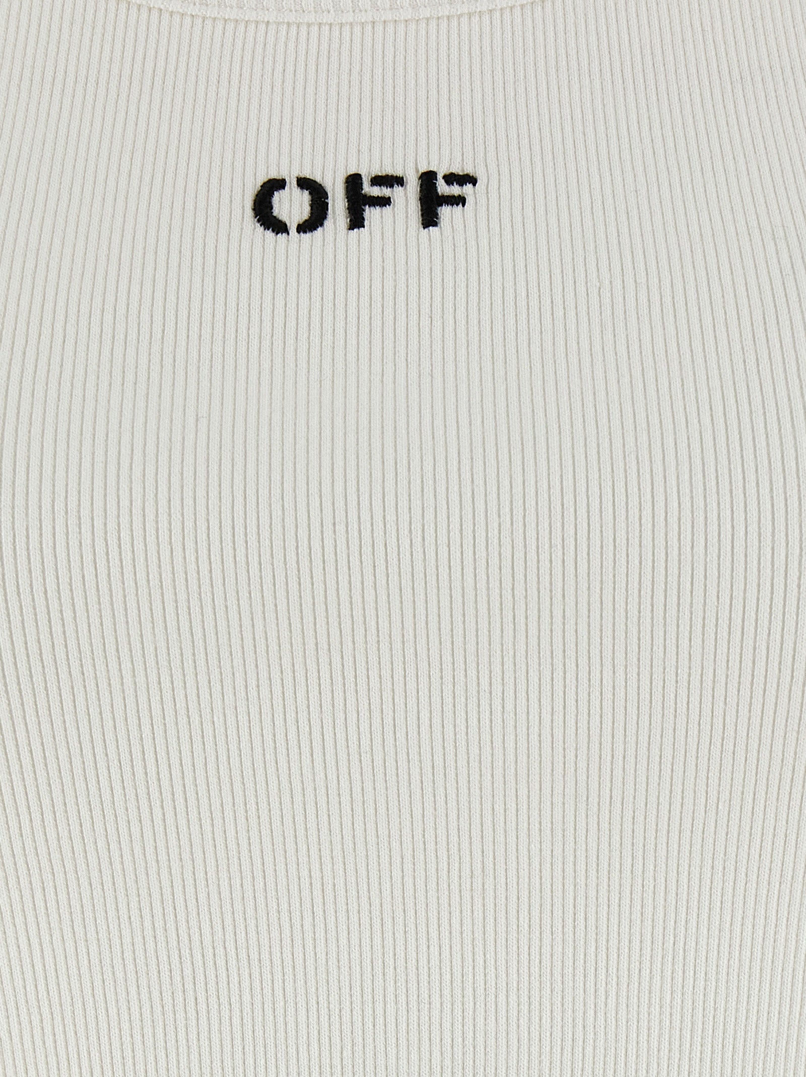 Off-White Weißes ärmelloses Baumwoll-T-Shirt