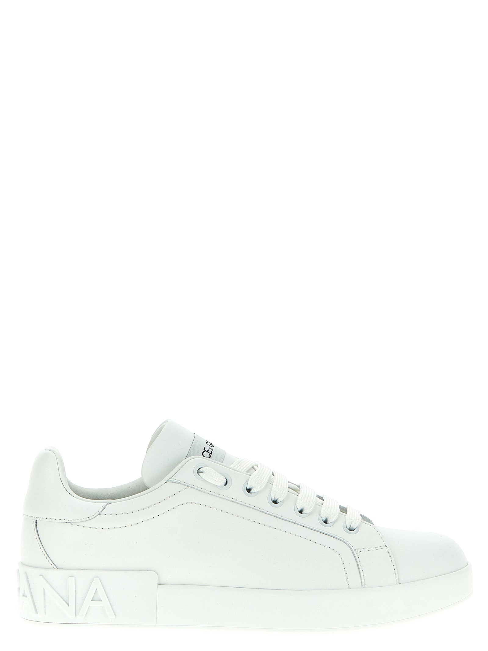 Dolce & Gabbana Weiße Kalbsleder Low-Top-Sneaker