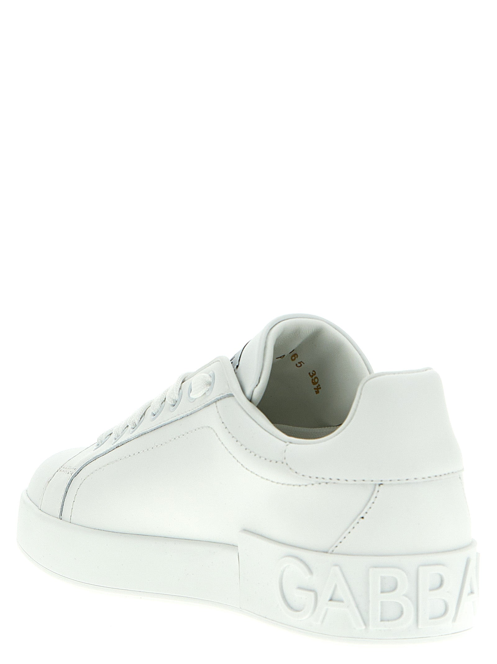 Dolce & Gabbana Weiße Kalbsleder Low-Top-Sneaker