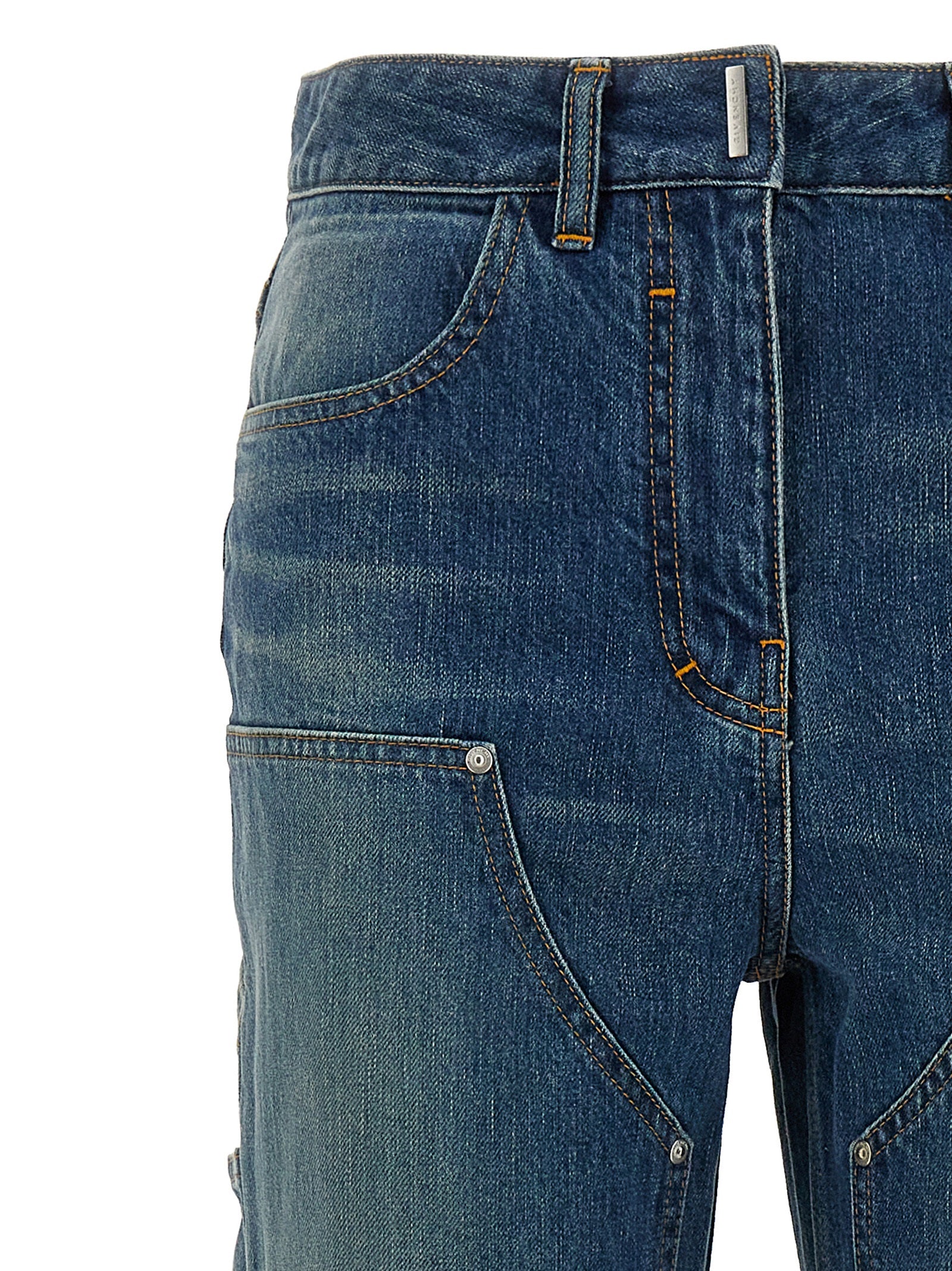 Givenchy Blaue Baumwoll-Jeans mit ausgestelltem Bein