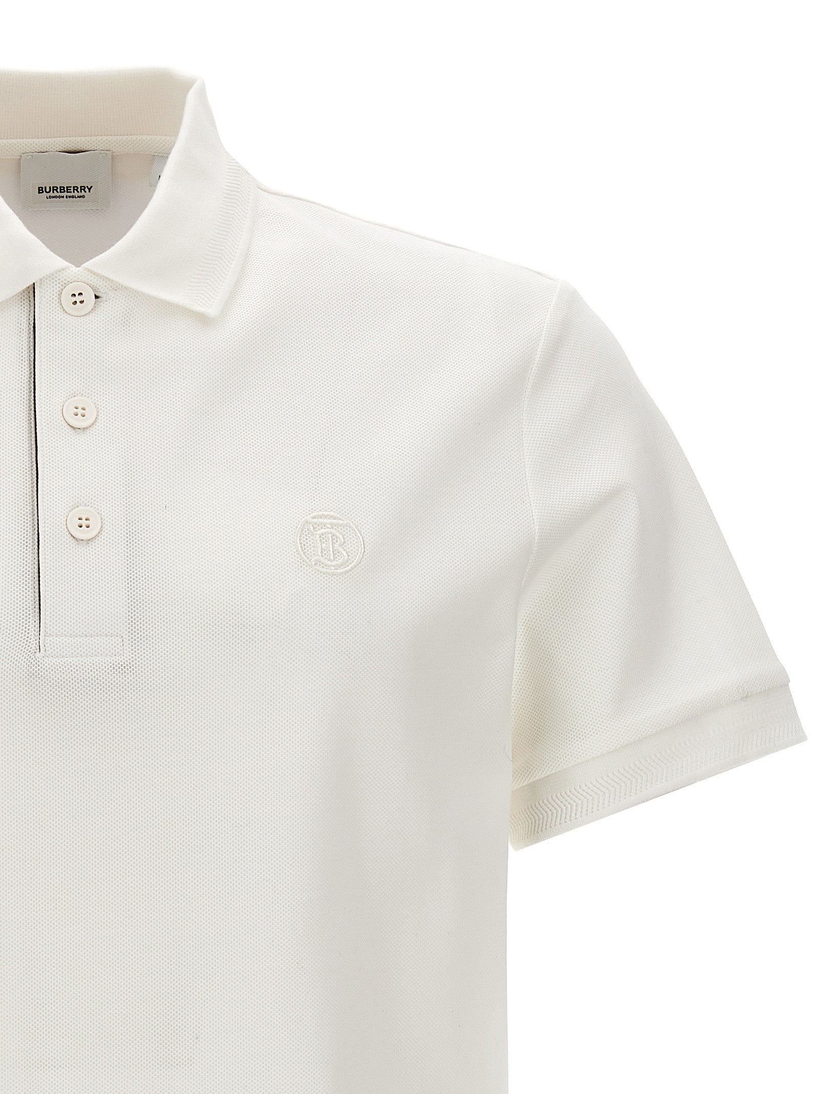 Burberry Weißes Poloshirt aus Baumwolle