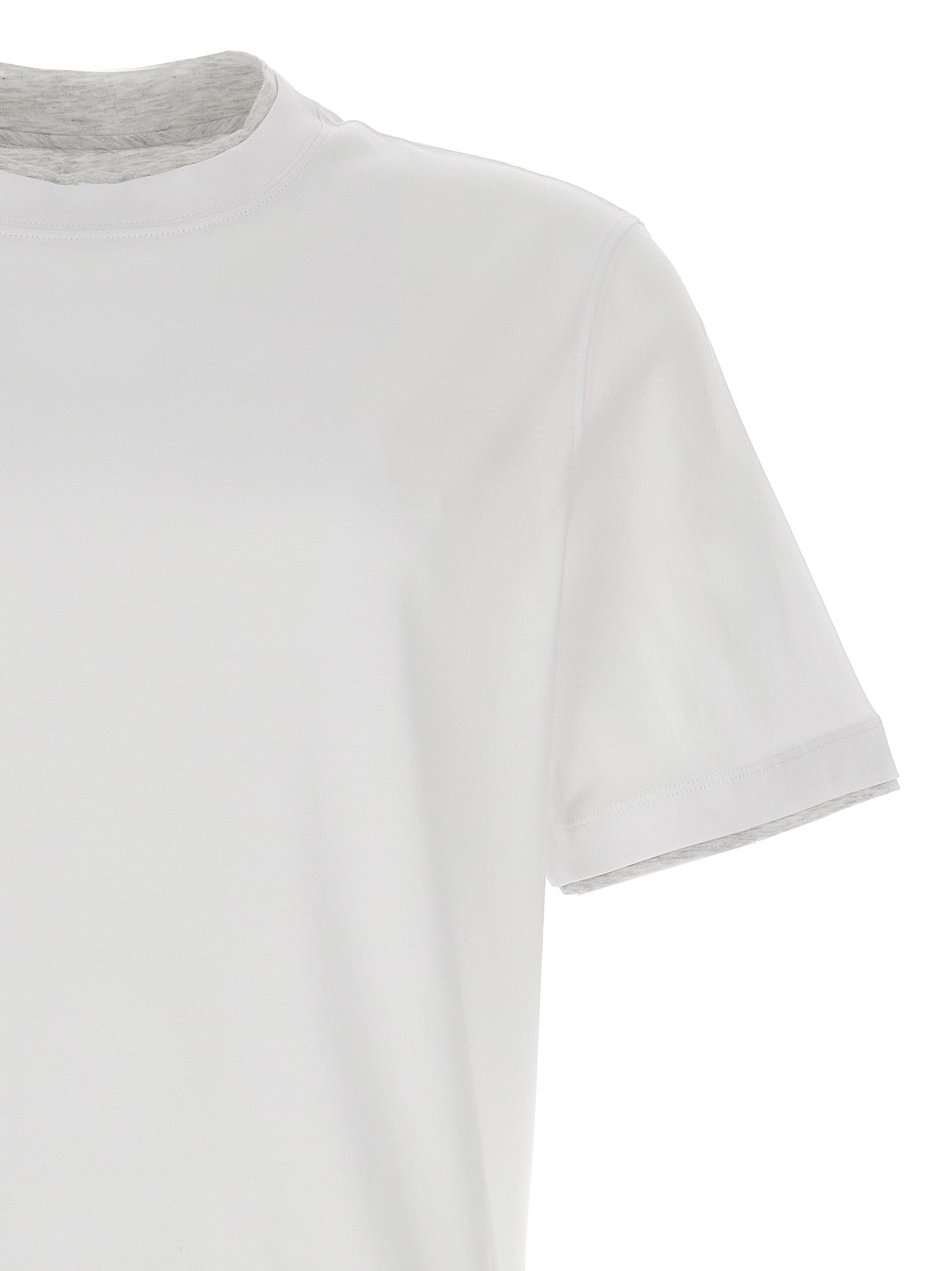 Brunello Cucinelli Weißes Baumwoll-T-Shirt