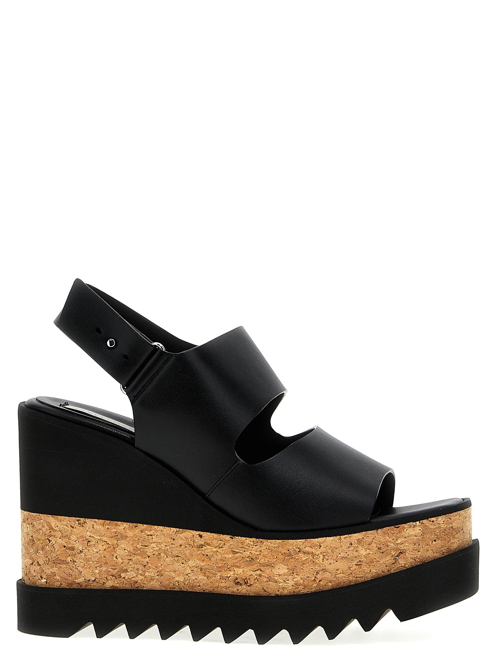 Stella McCartney Schwarze Keilsandalen aus Polyester