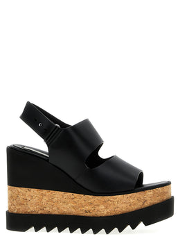 Stella McCartney Schwarze Keilsandalen aus Polyester