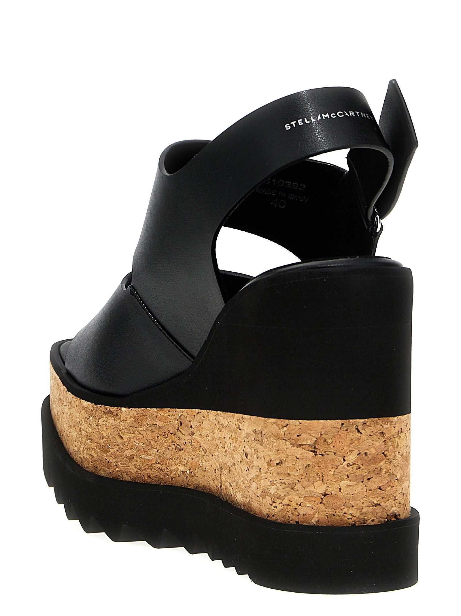 Stella McCartney Schwarze Keilsandalen aus Polyester
