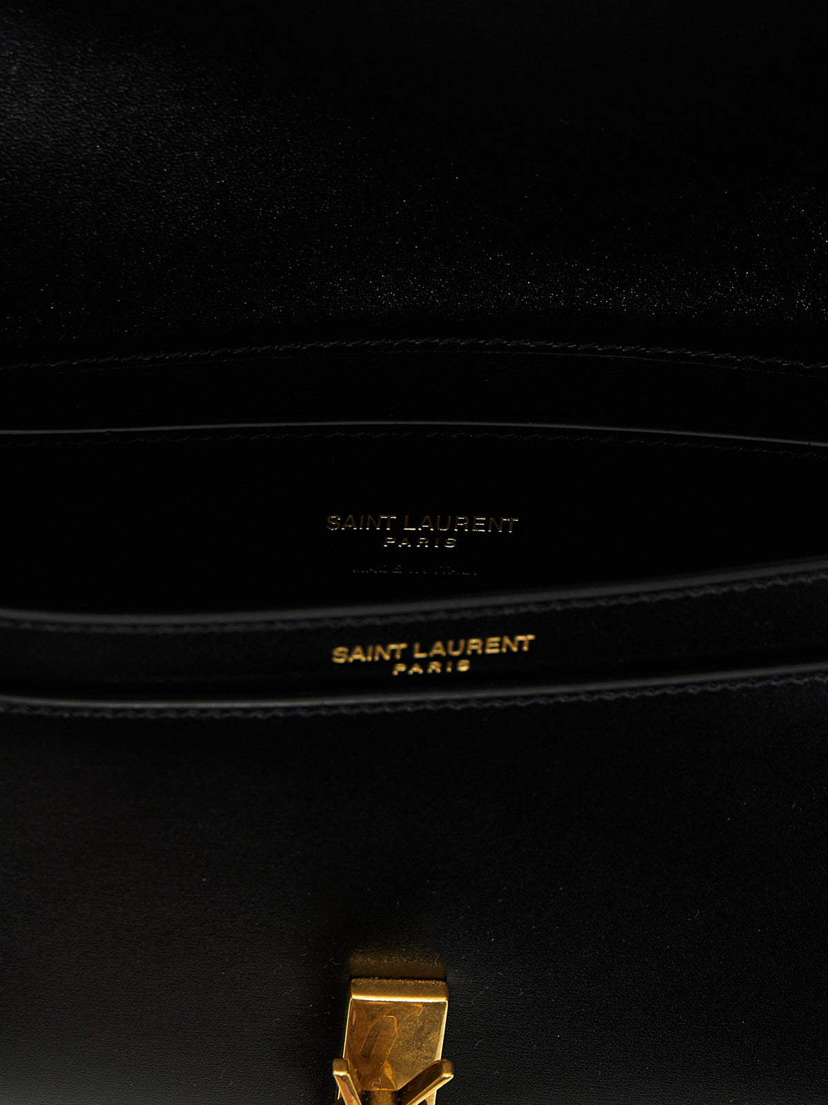 Saint Laurent Schwarze Kalbsleder-Schultertasche