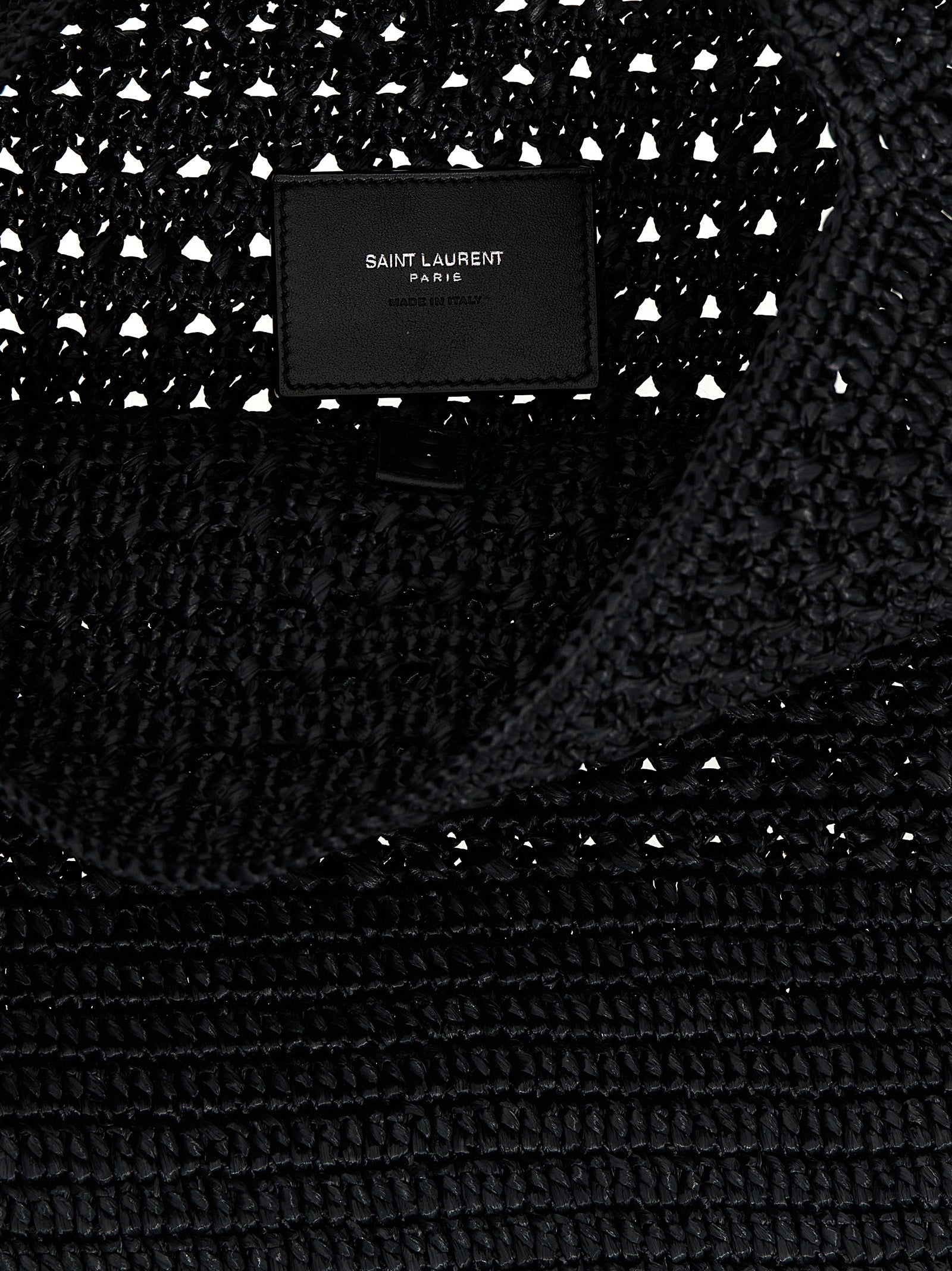Saint Laurent Schwarze Raffia-Tasche
