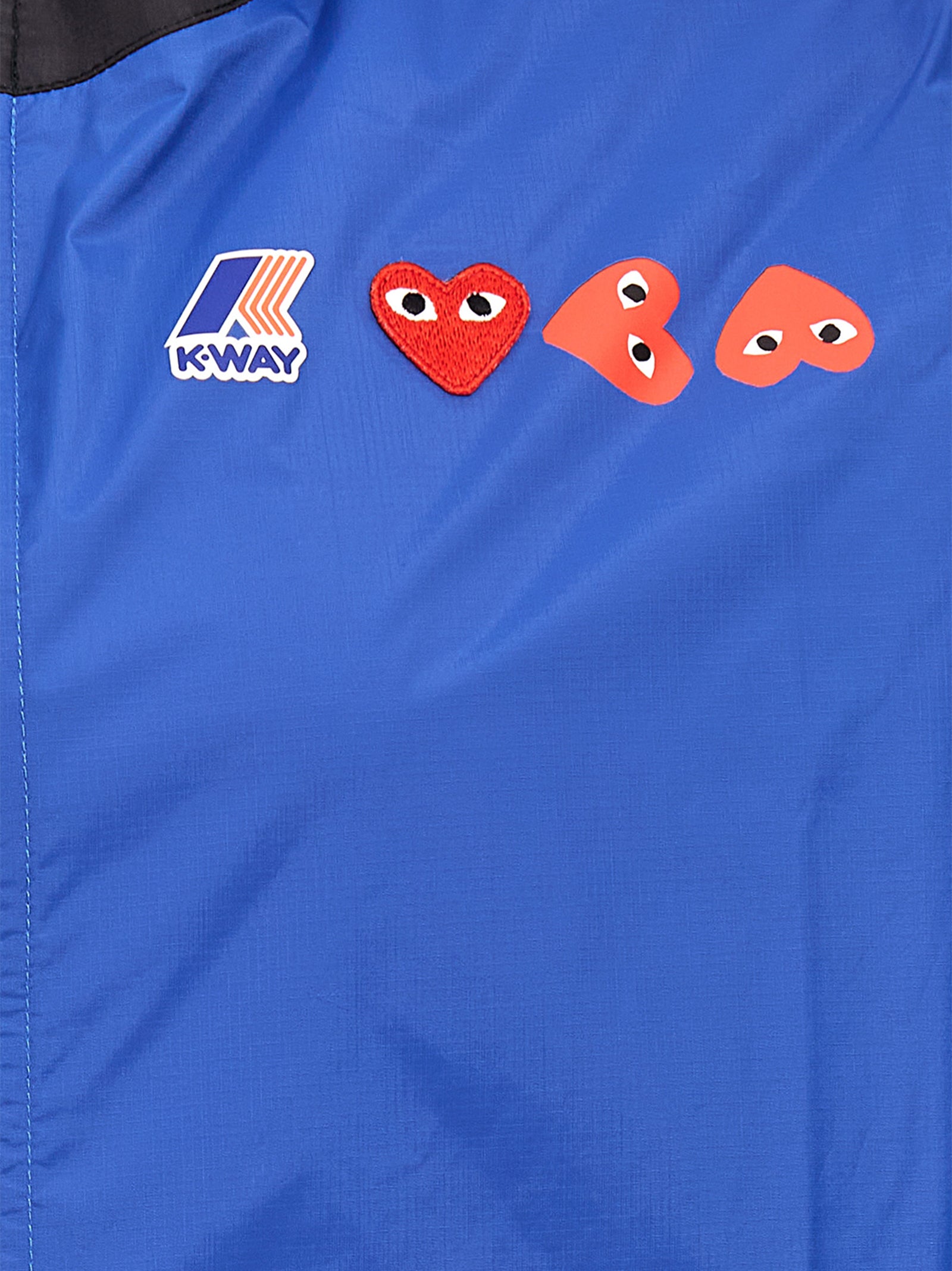 Comme Des Garçons Play Blaue Jacke aus Nylon