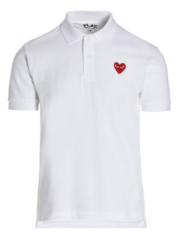 Comme Des Garçons Play Weißes Poloshirt aus Baumwolle