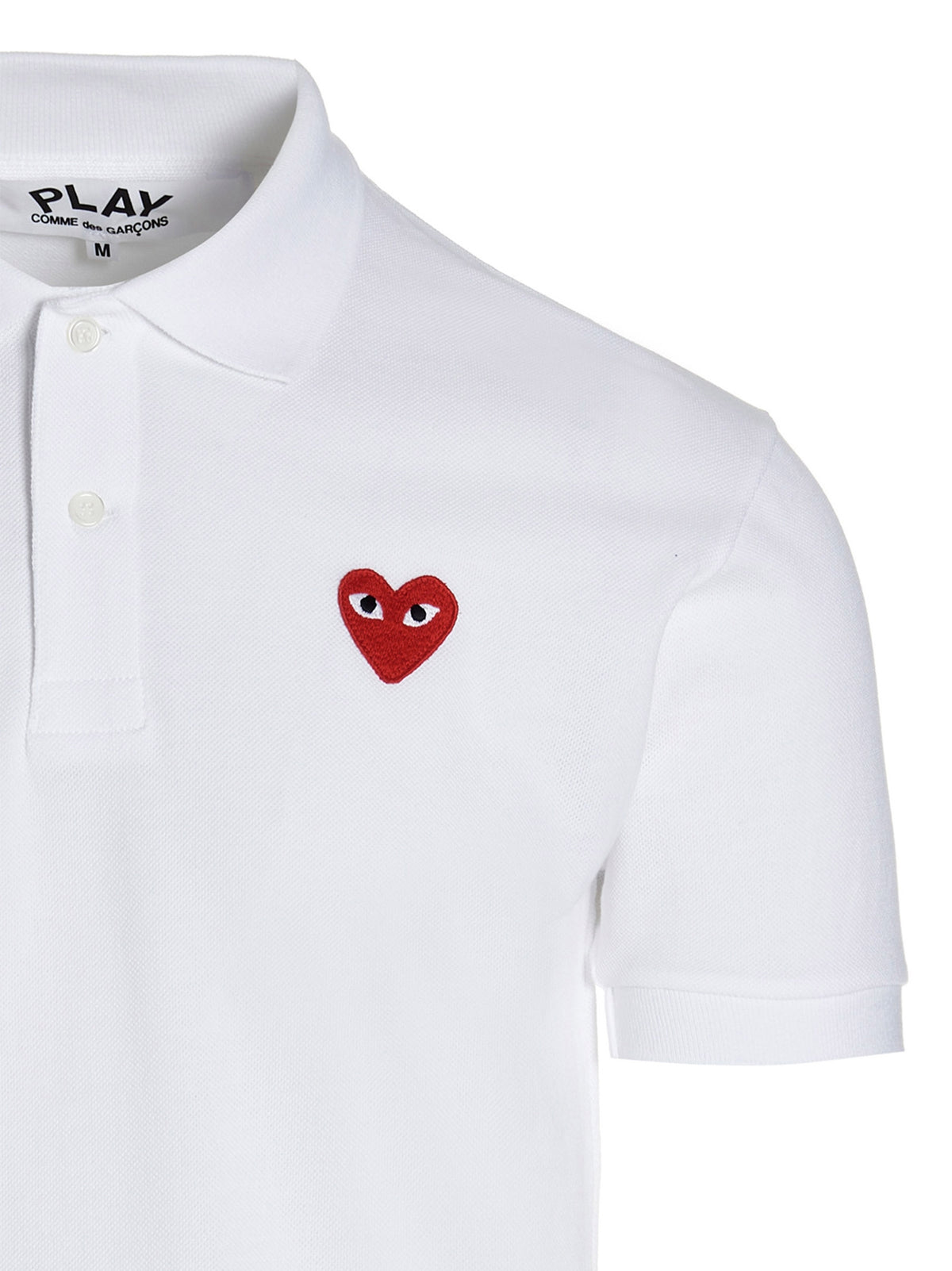 Comme Des Garçons Play Weißes Poloshirt aus Baumwolle