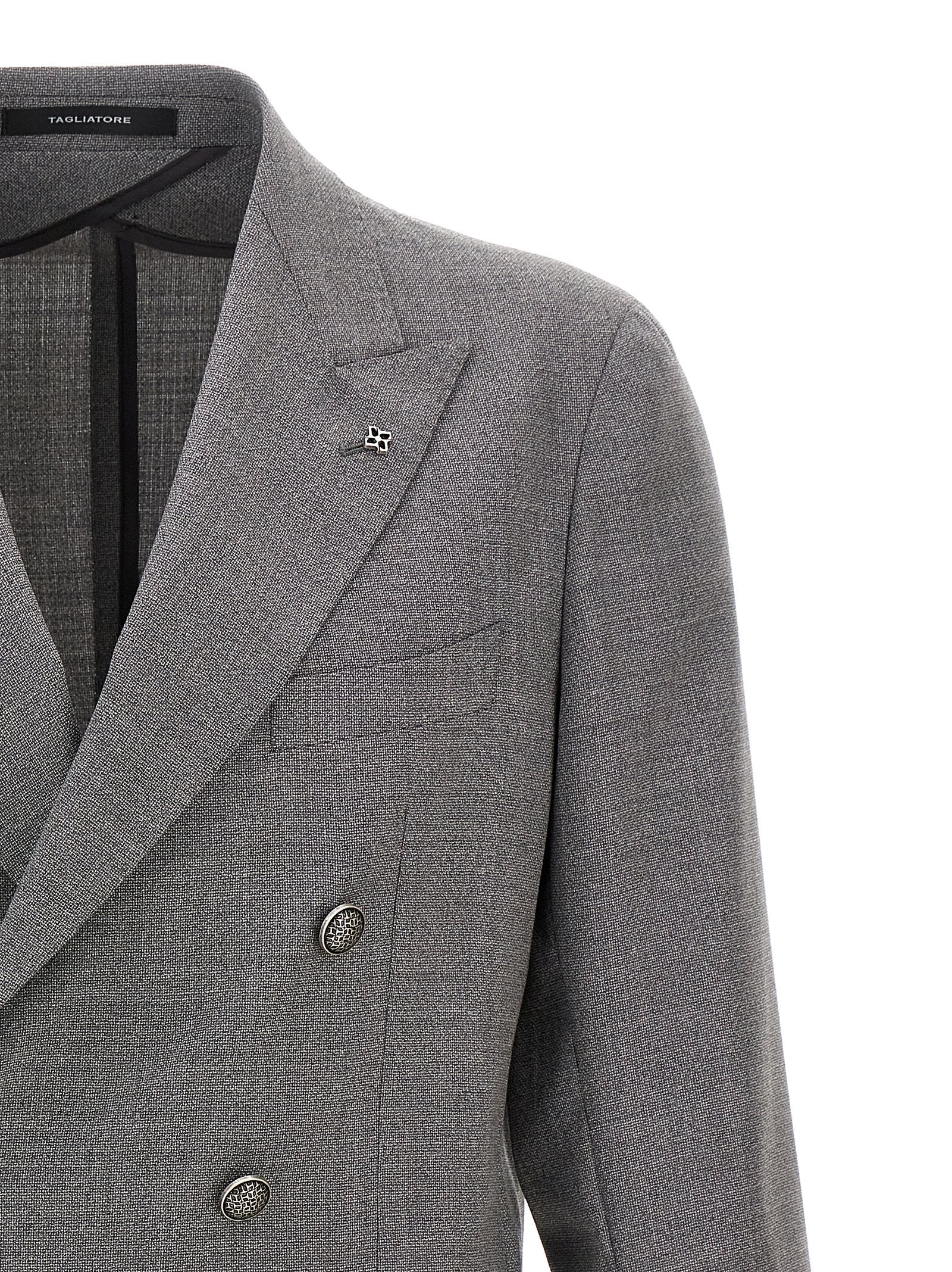 Tagliatore Grauer Blazer aus reiner Schurwolle